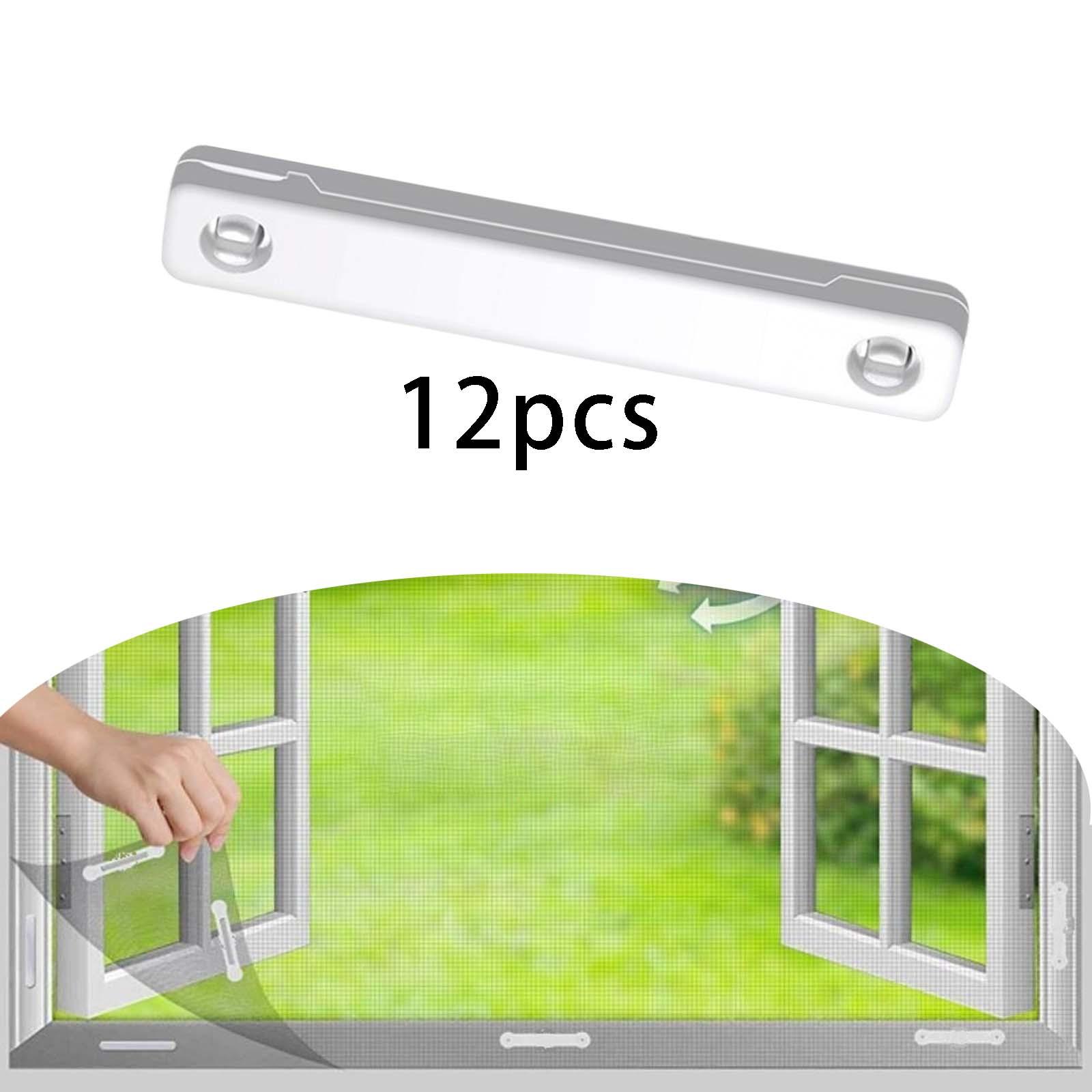 12Pcs Screen Window Clips Punch Free for Living Room Kitchen white