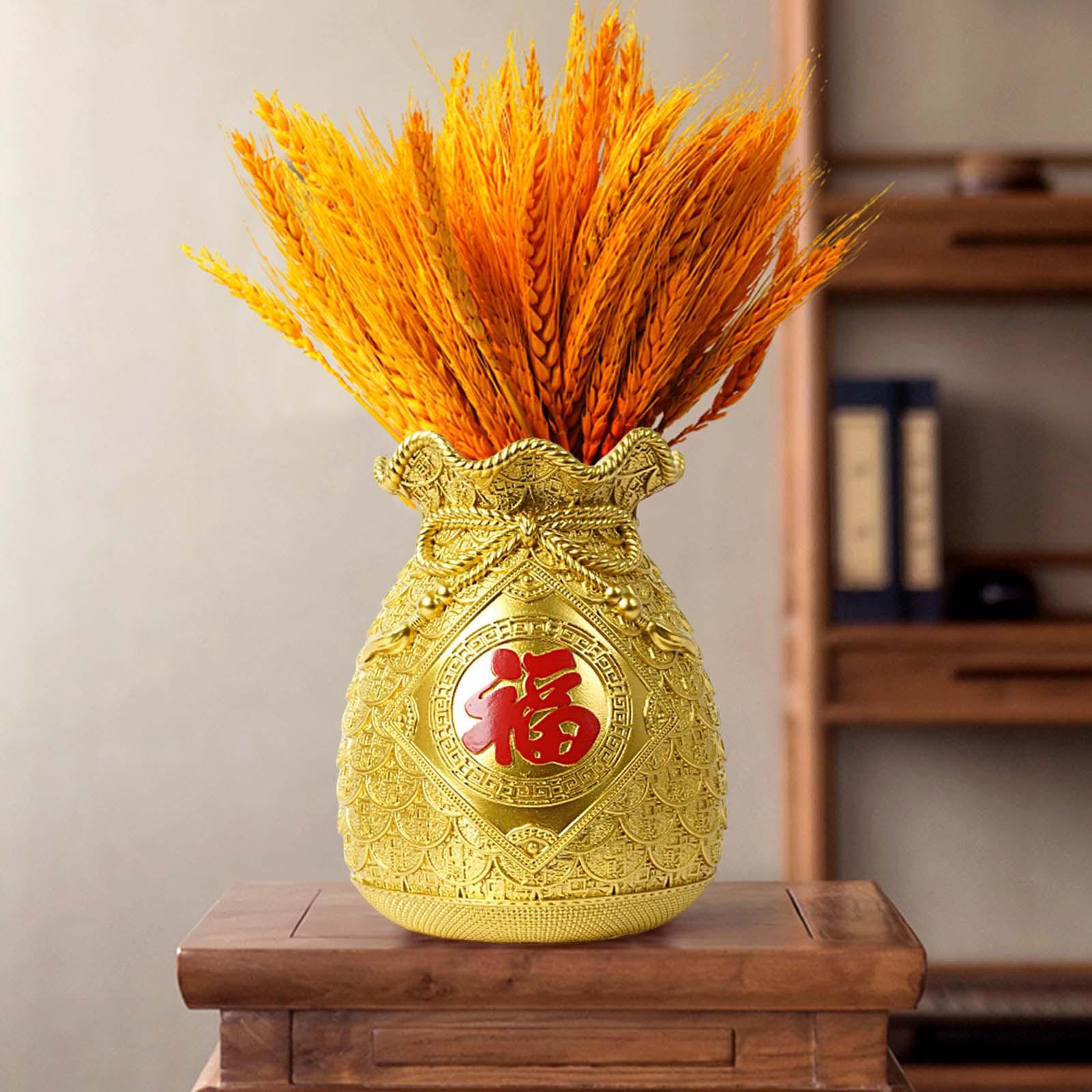 Flower Vase Flowerpot Dried Flowers Room Decoration gold