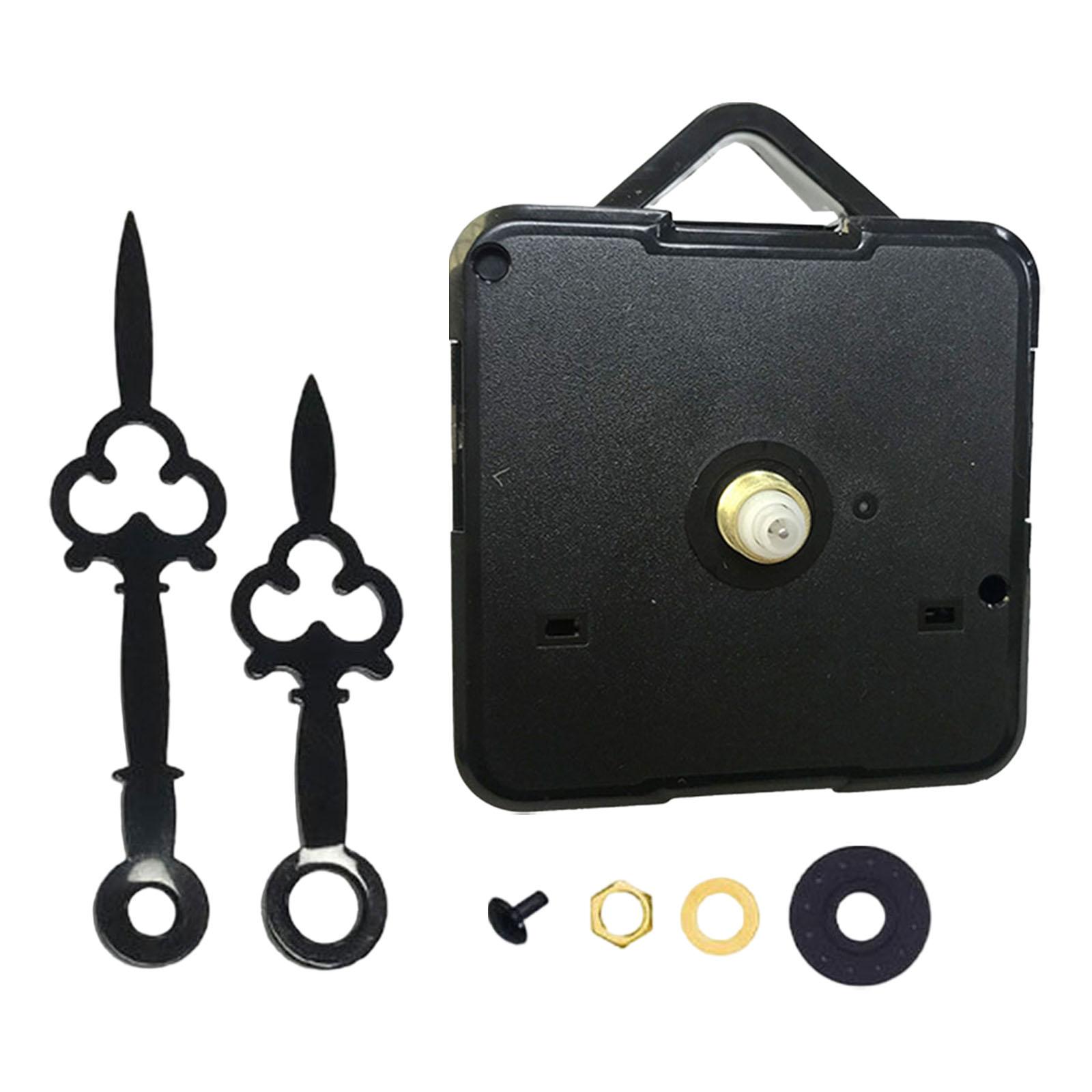 Wall Clock Movement Mechanism Battery Operated Silent Sweep Repair Parts Black with 2 Pointer