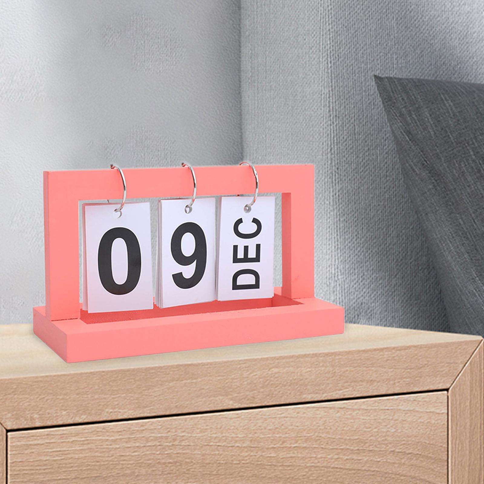 Wooden Flip Calendar Indoor Restaurant Tabletop Free Standing Ornaments