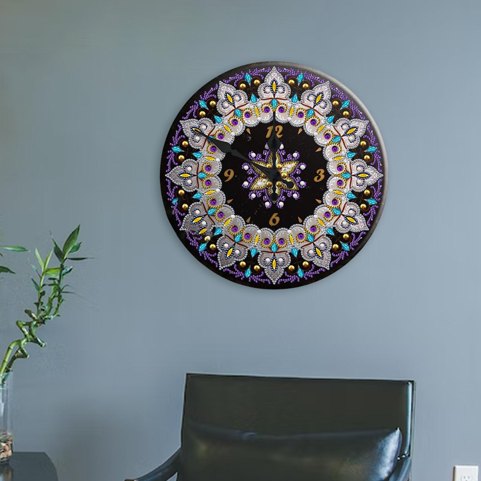 Diamond Painting Clock Special Shape Mandala Flower Adults styleE