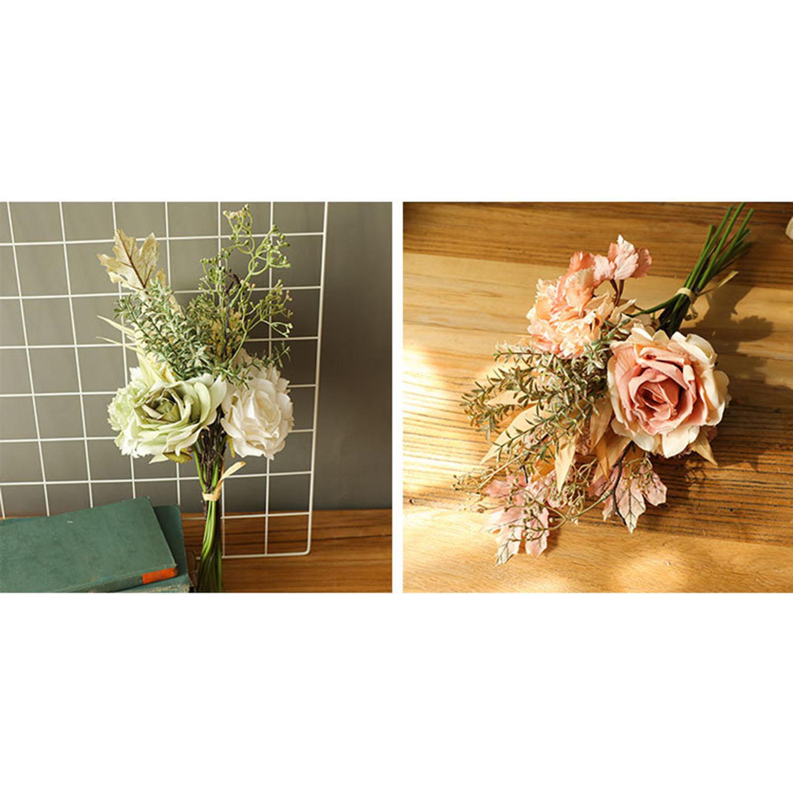 Romantic Artificial Flowers Bouquet Arrangement for Wedding Kitchen Green