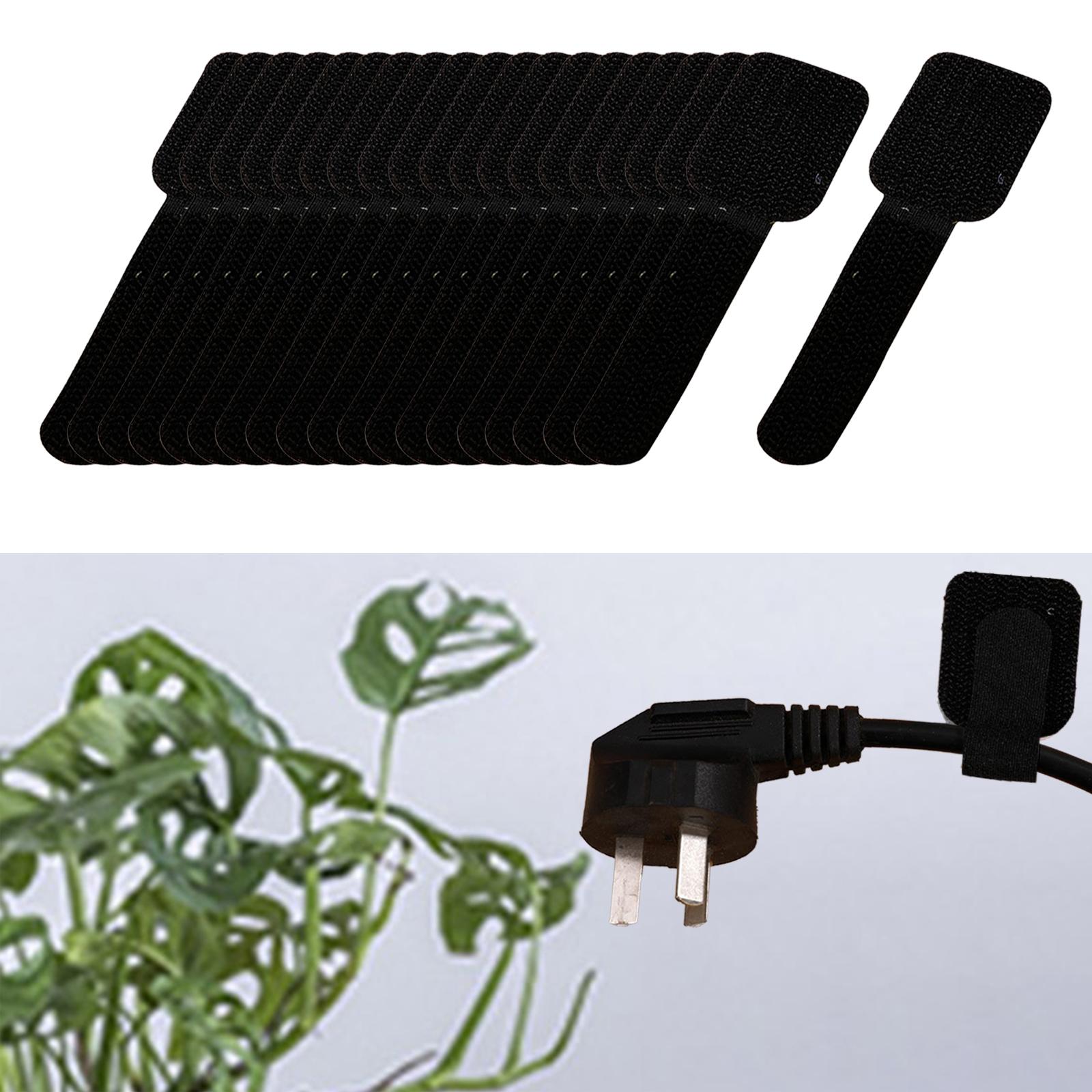 Reusable Kitchen Appliance Cable Winder Cord Wrapper Cable Ties for Computer 20pcs Black