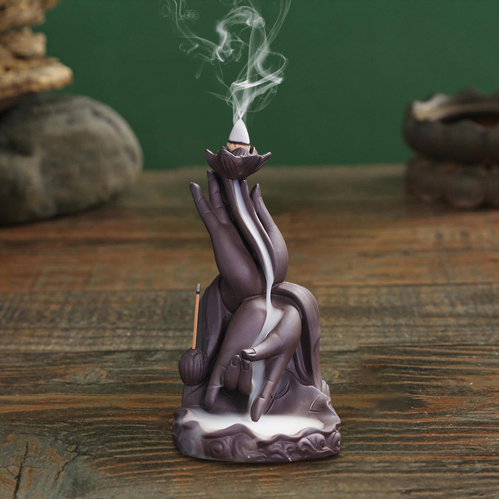 Backflow Incense Burner Waterfall Censer Crafts Lotus for Relaxation Office