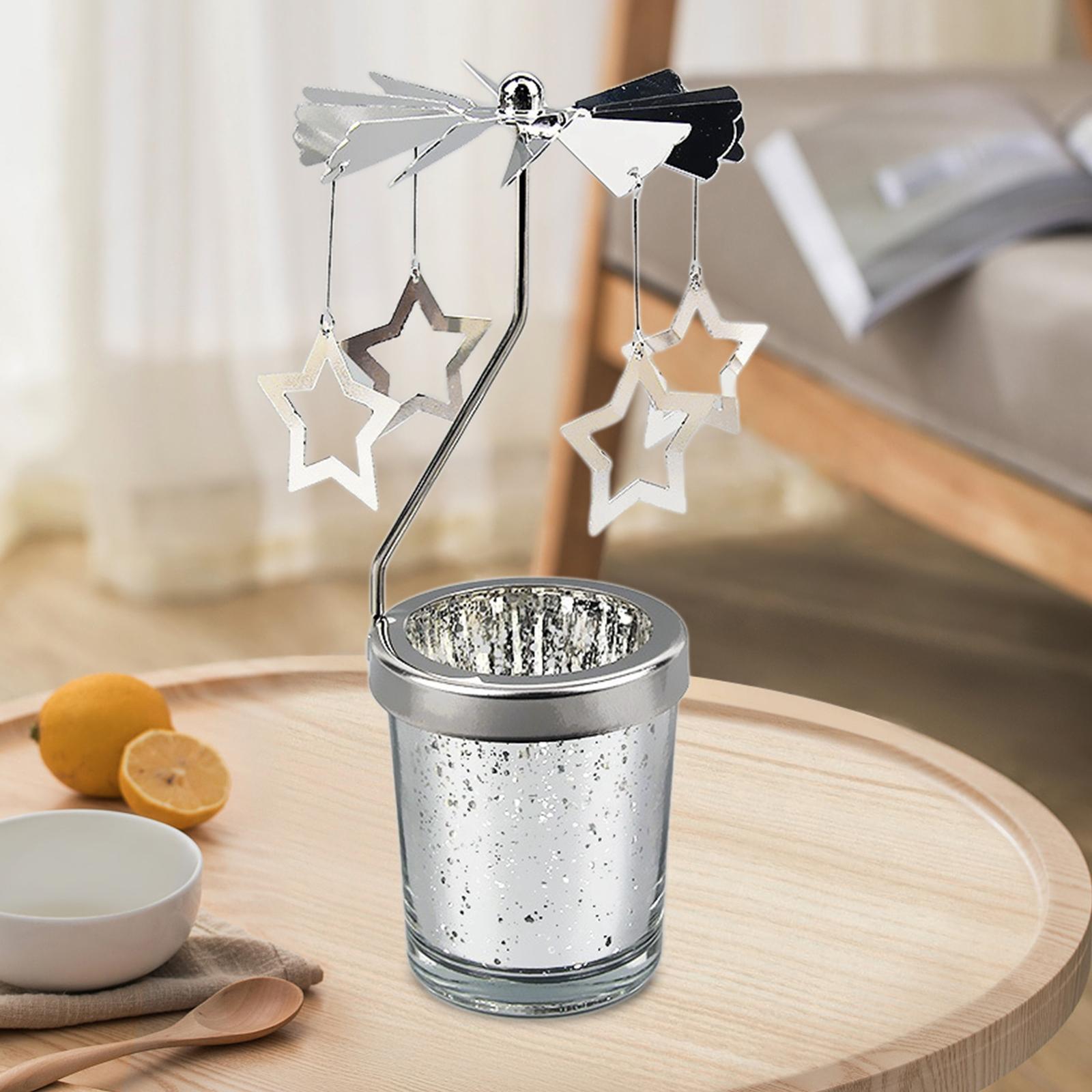 Romantic Rotating Candle Holder Candlestick for Home Ornament Star