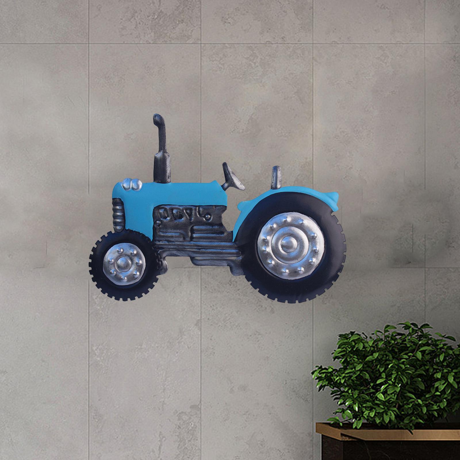 Simulation Iron Tractor Hanging Decorations Wall Art Decor Durable Lifelike Blue