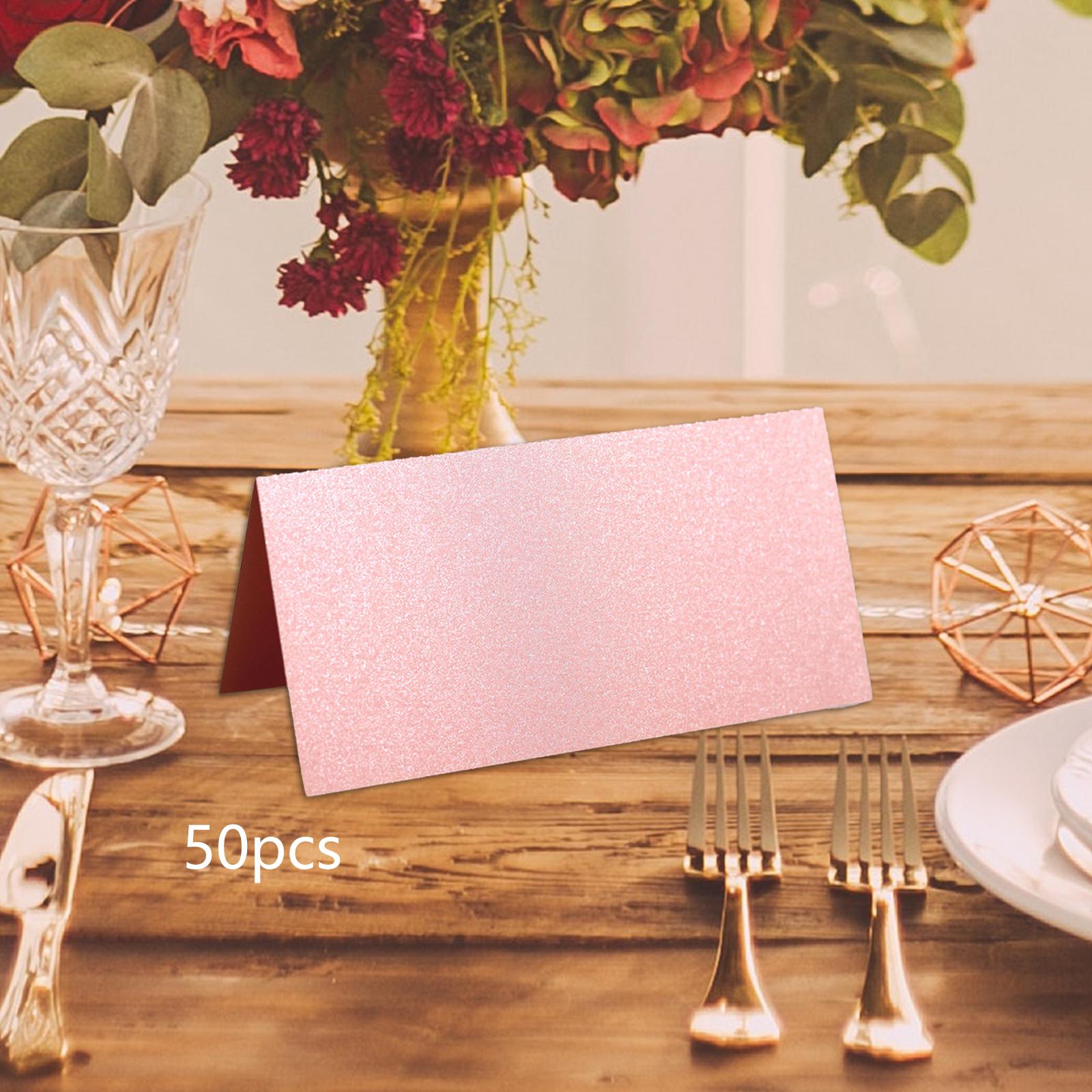 50x Wedding Place Cards Dinner Invitation Cards Name Tags for Wedding pink
