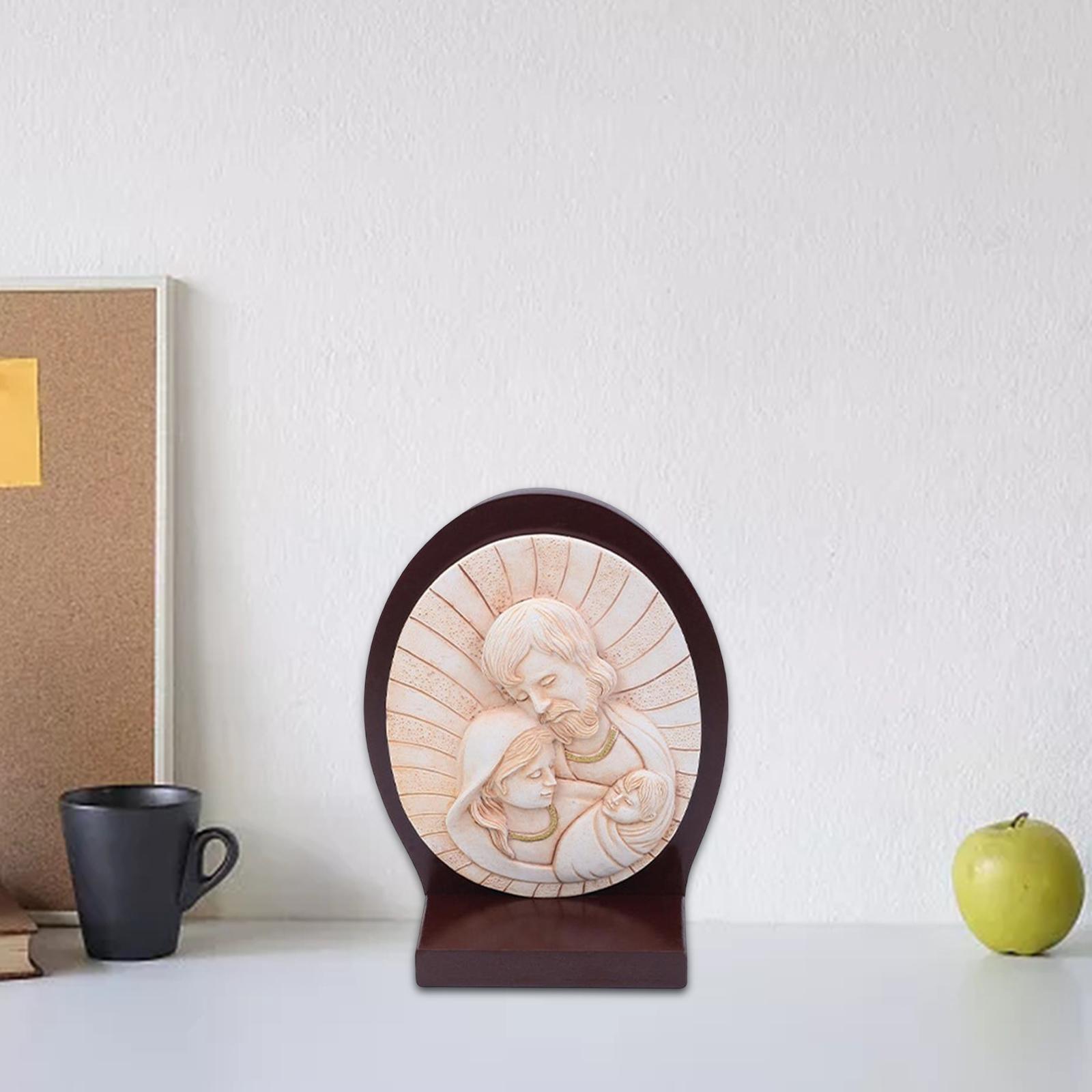 Nativity Scene Figurines Jesus Baby Sculpture Holy Family Figure for Cabinet