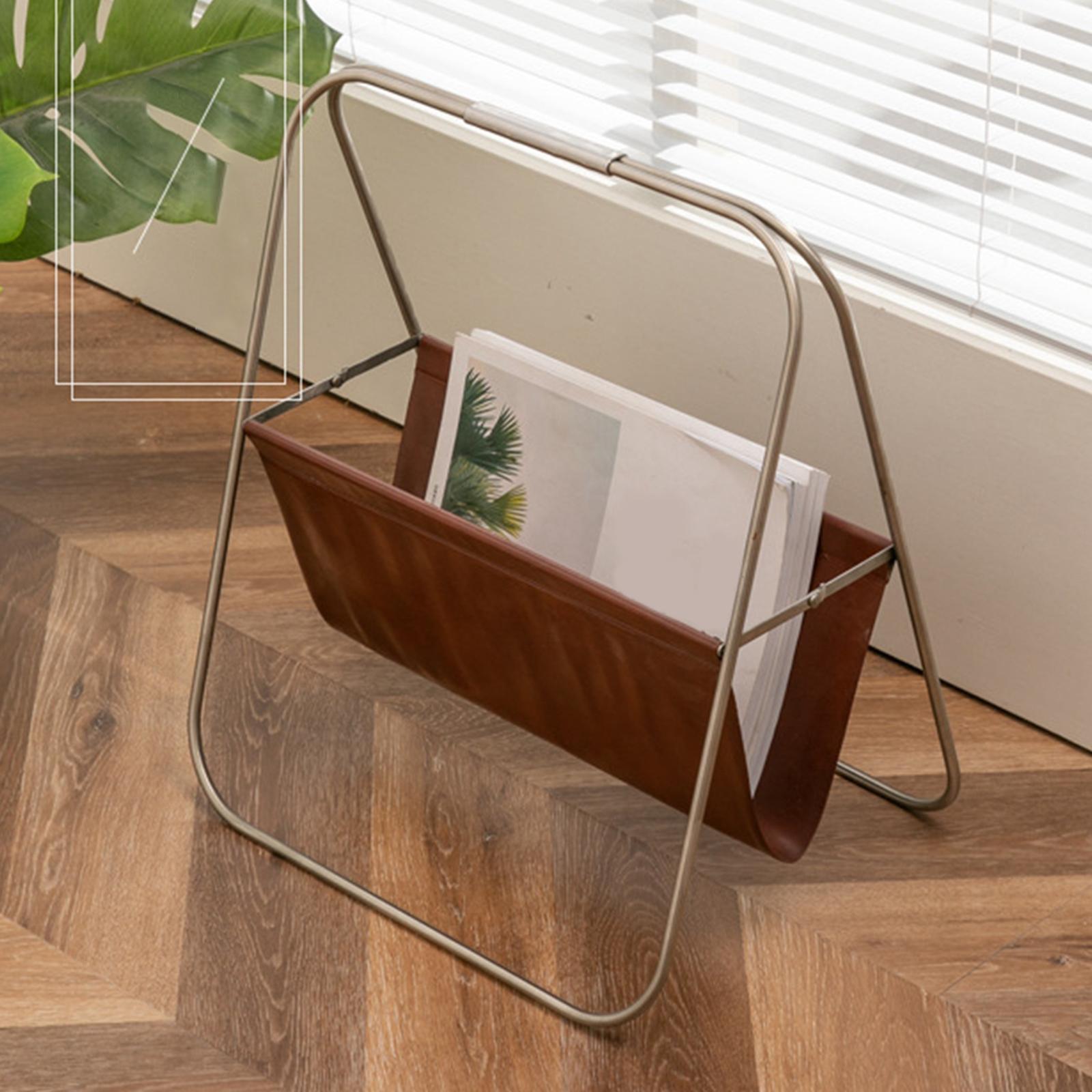 Magazine Rack Floor Stand Ornament Handmade Newspapers Storage Holder Basket