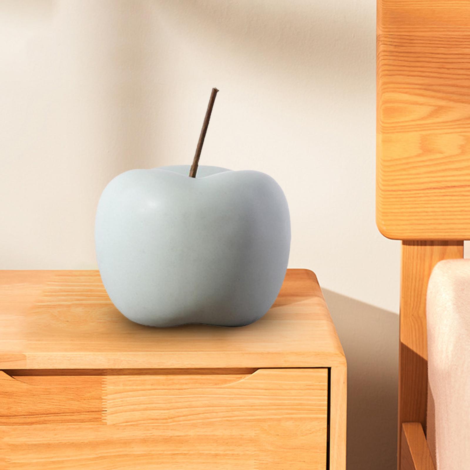 Ceramic Apple Figurine Creative Collectible Ornament for Home Cabinet Decor Blue