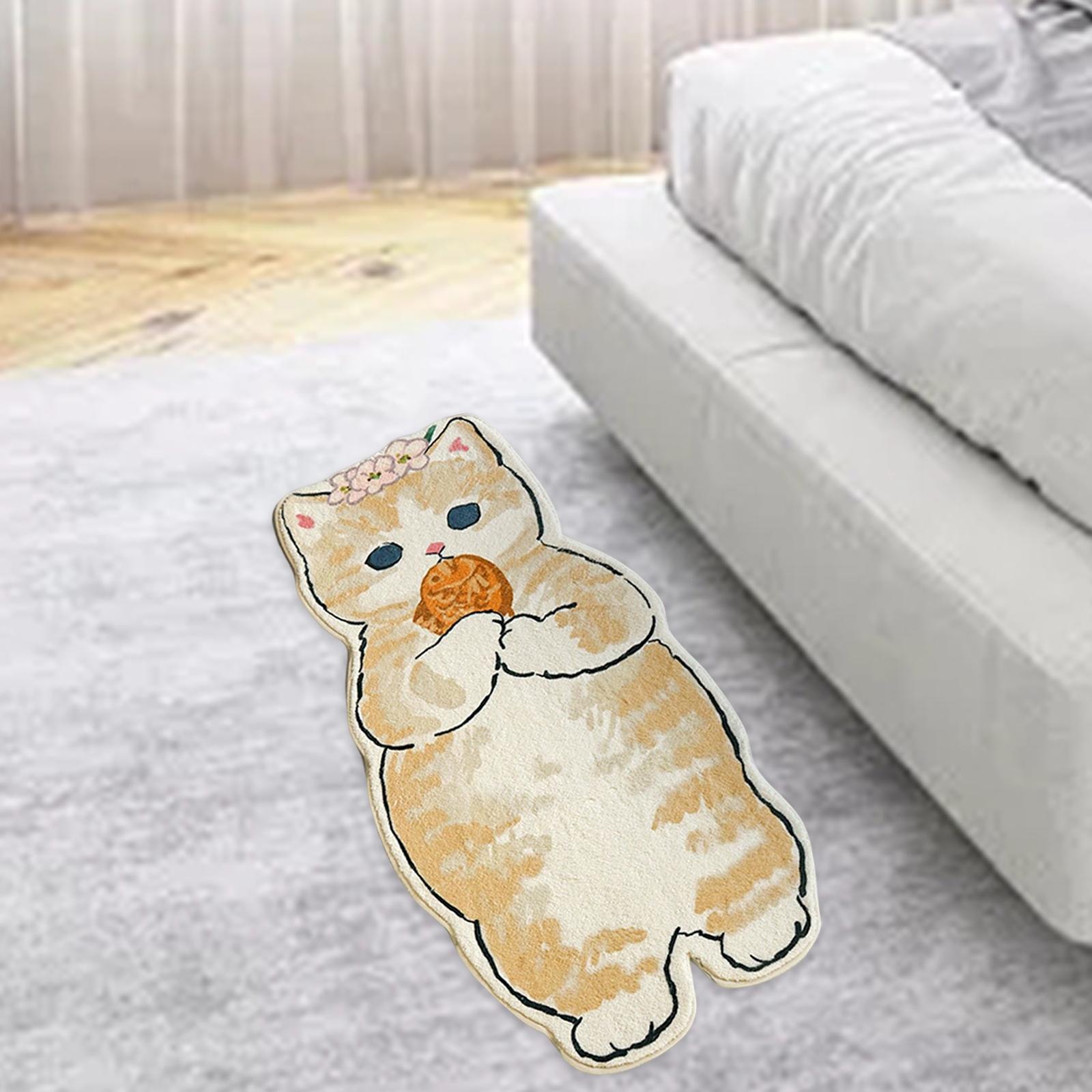 Floor Mats Area Rug Cartoon Cat Carpet for Bedroom Bathroom Home Decoration C