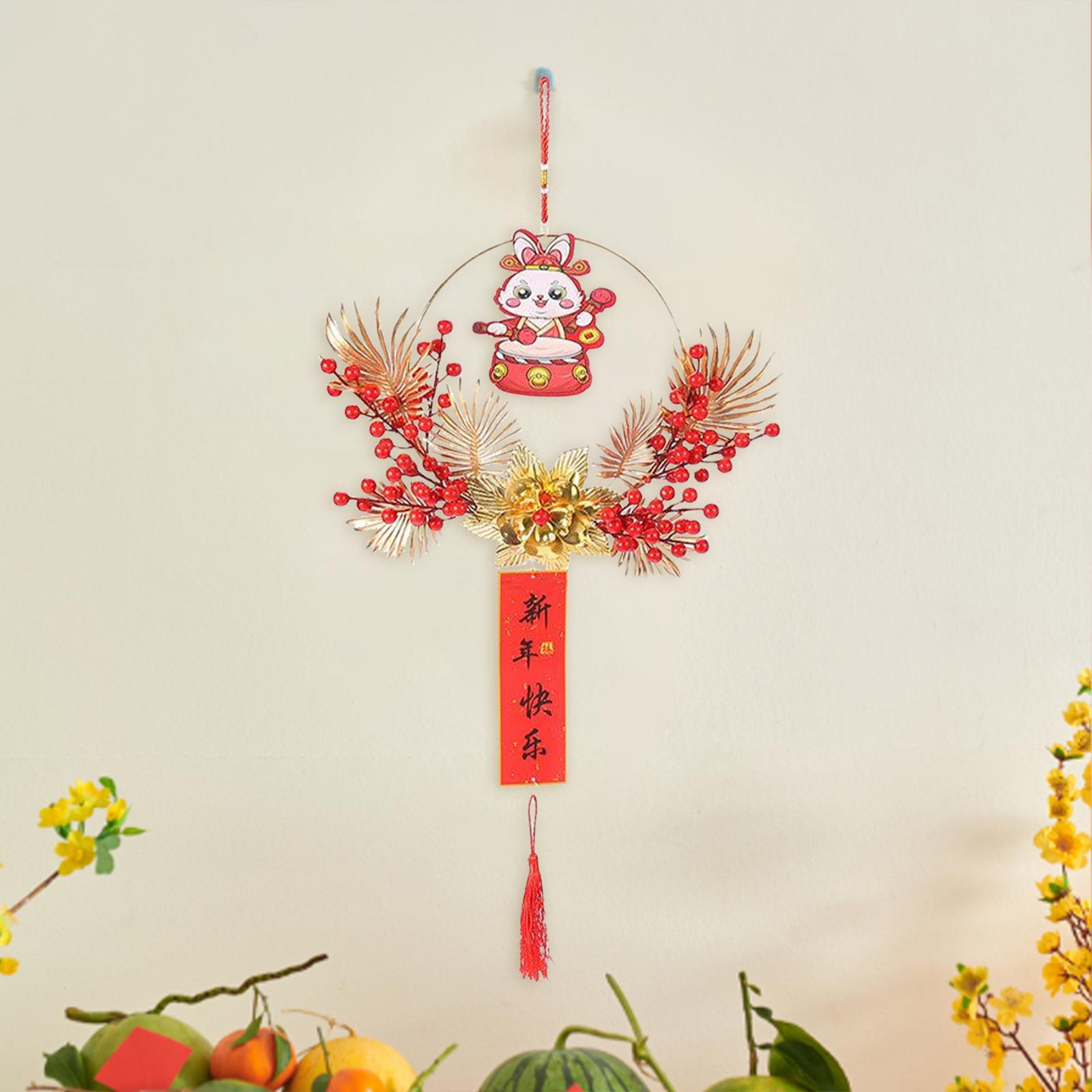 Chinese New Year Hanging Decorations Ornament Wreath Pendant for Decor Style B