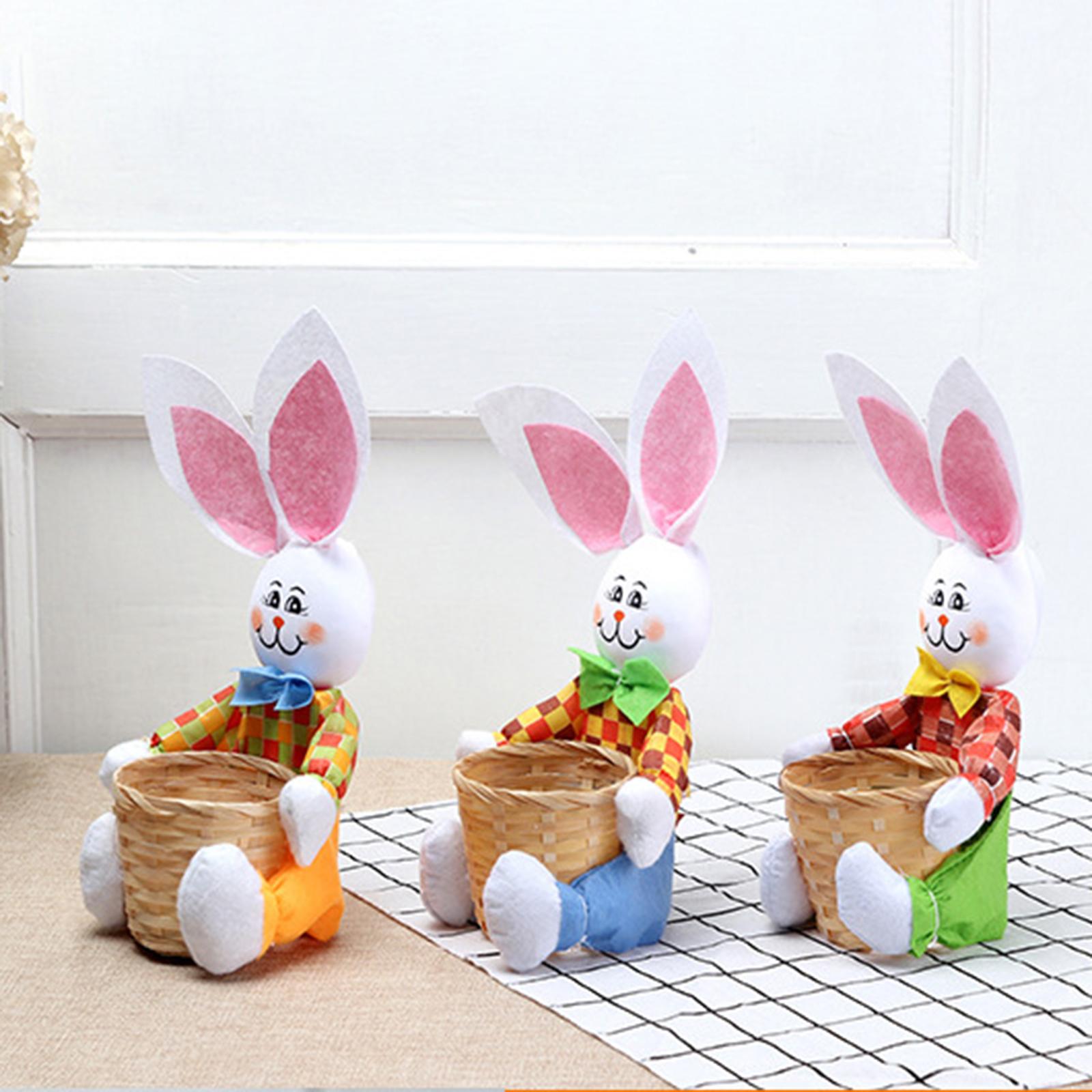 Funny Easter Rabbit Basket Eggs Candy Gift Basket Crafts Decoration Home Yellow Pants