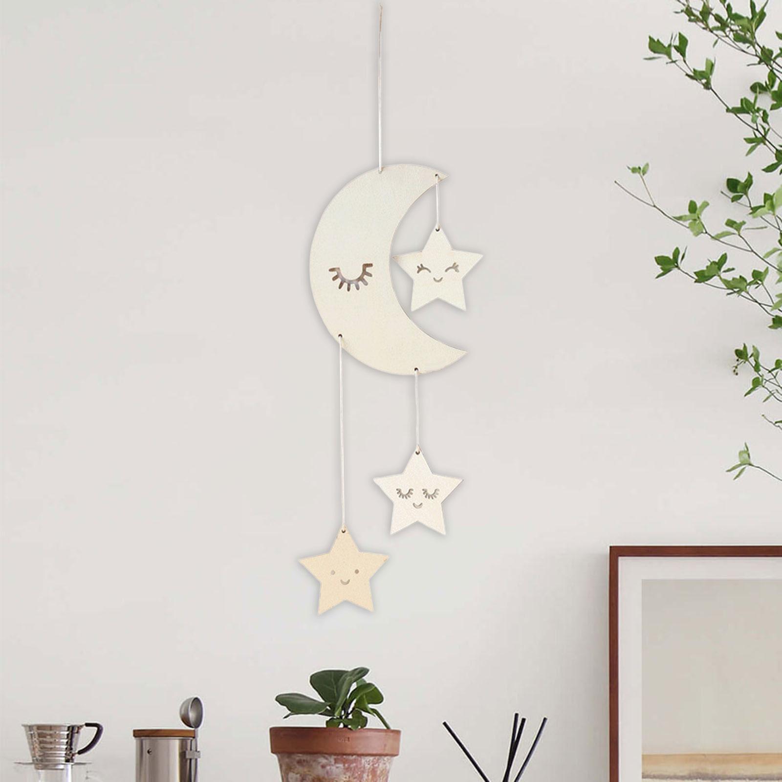 Stars Moon Wall Hanging Decor Boho Ornament for Home Bedroom Decoration