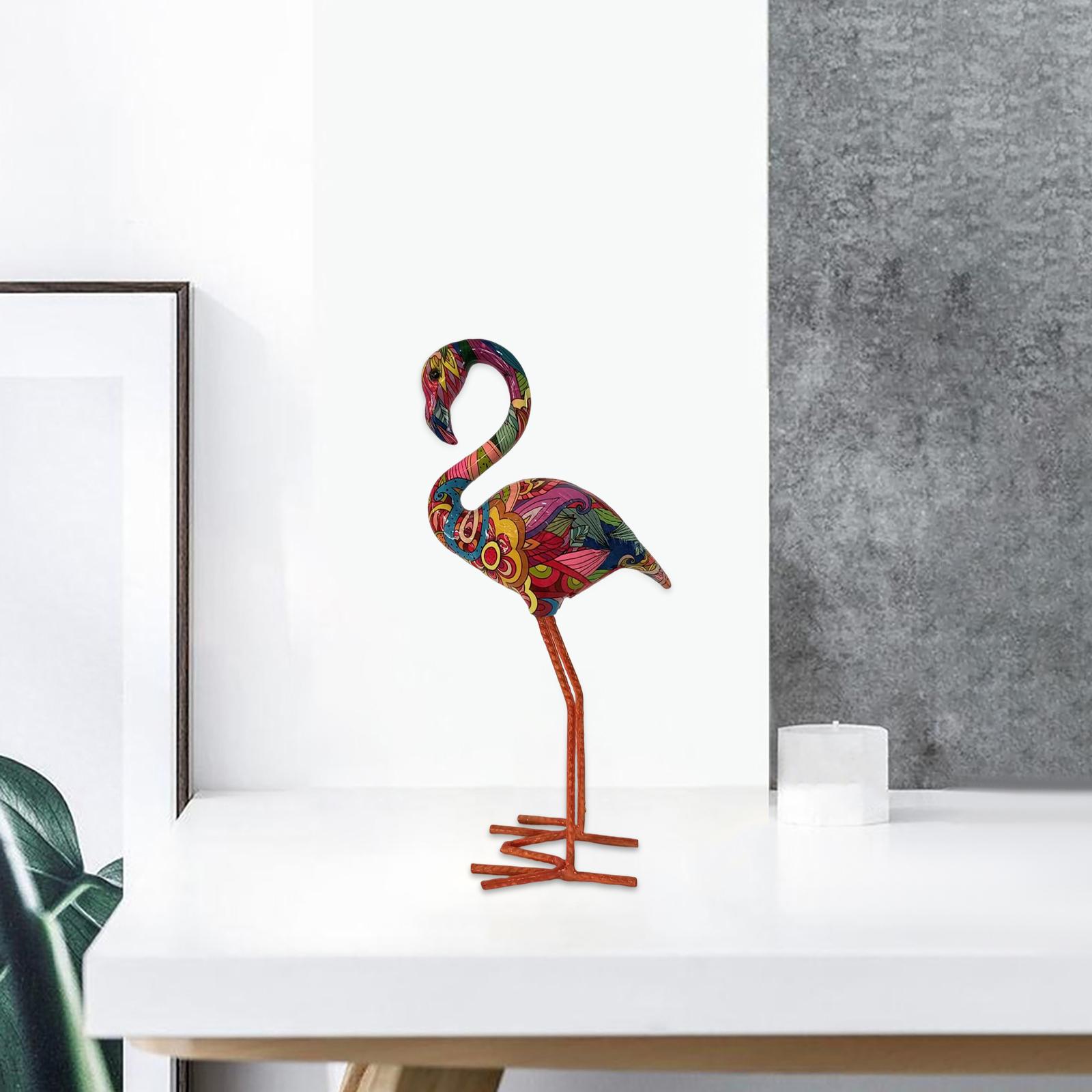 Flamingo Garden Statue Birds Sculptures Home Resin Figurines for Yard Window Style B