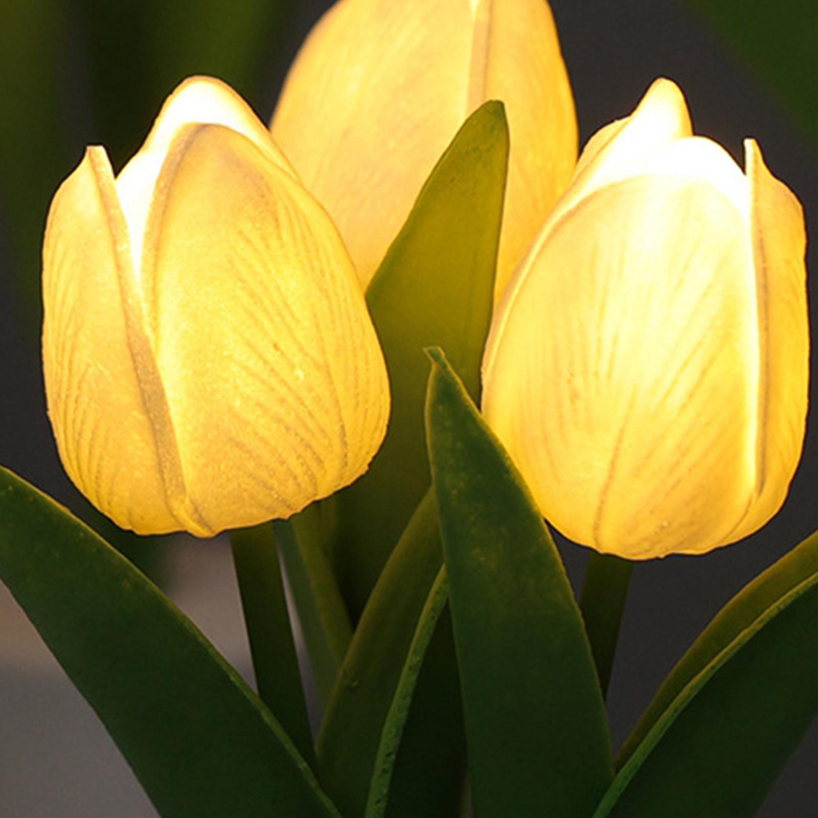 LED Tulip Table Lamp Artificial Flower Night Light for Bedside