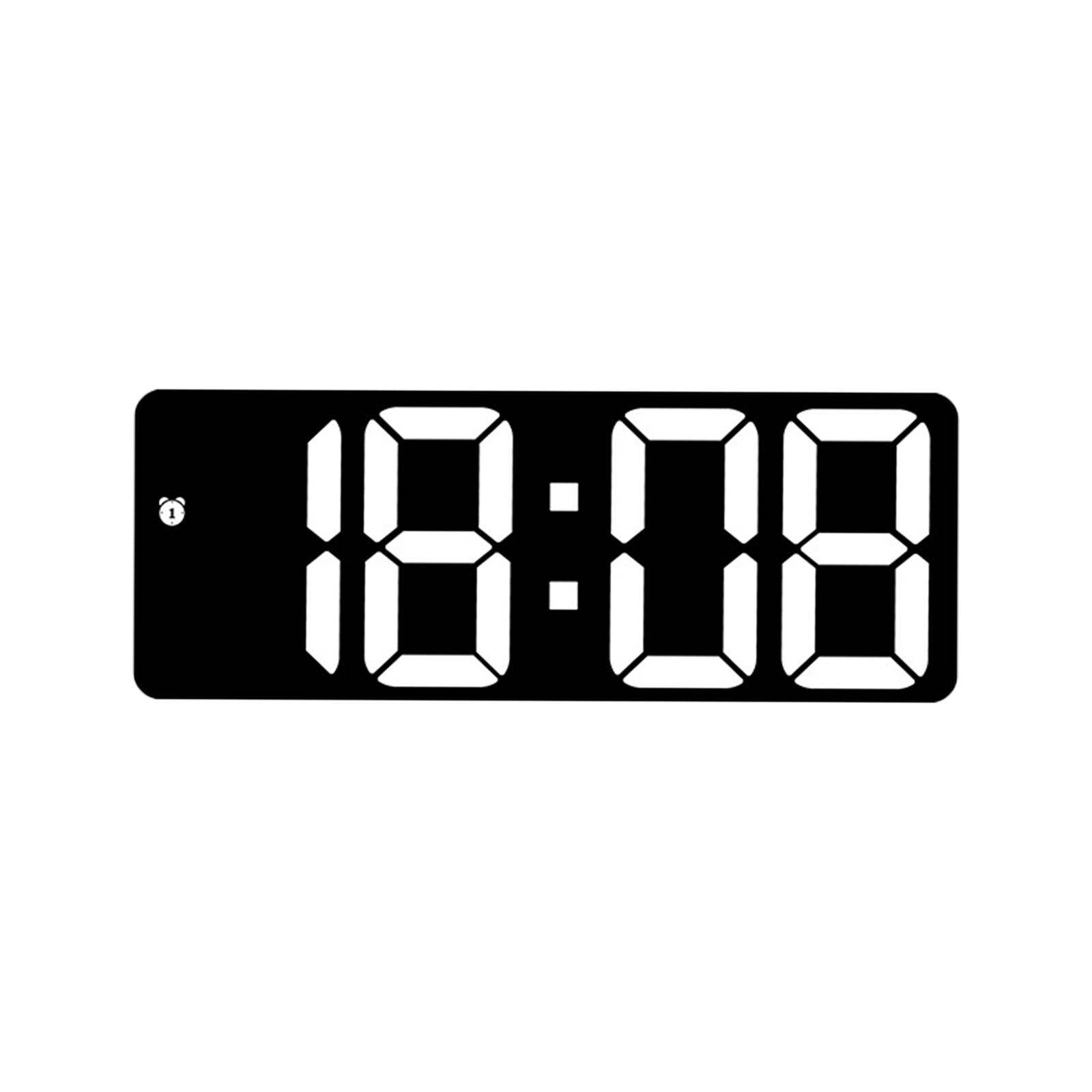 Digital Wall Clock Desk LED Desktop Alarm Clock for Living Room Adult Office White