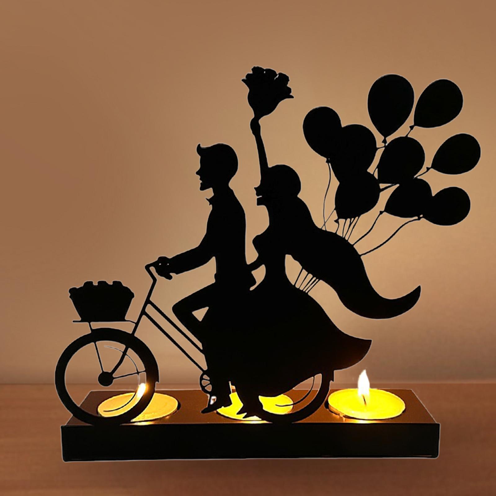 Tealight Candles Holder Candelabras Hotel Anniversary Silhouette Candlestick Balloon18.5x6x16.8cm