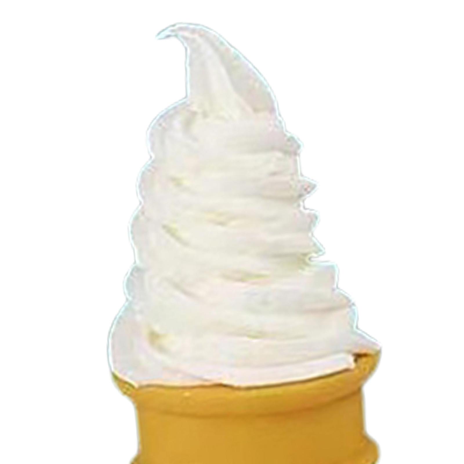 Fake Ice Cream Cone Food Model for Display Dessert Photo Props Desktop Decor White