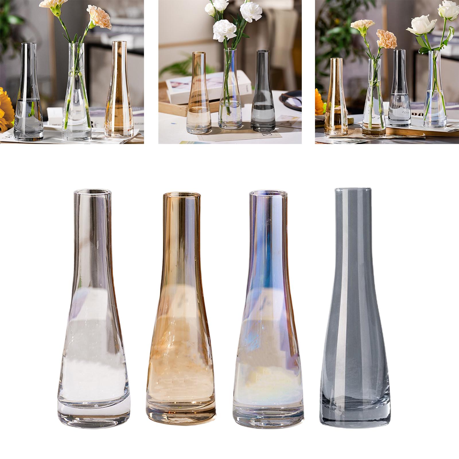Glass Vases Decor Narrow Mouth Glass Vase for Bar Birthday Gift Drawing Room Clear