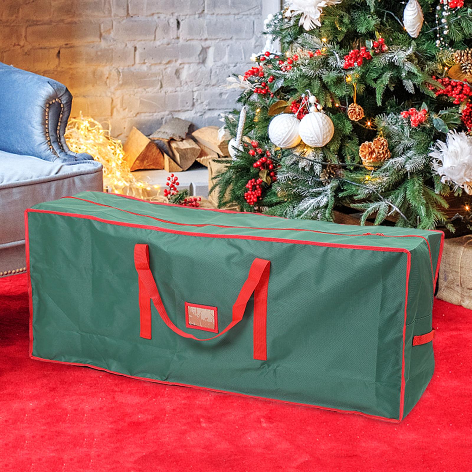 Large Christmas Tree Storage Bag Durable for Holiday Xmas Disassembled Trees Green 165x60x60cm