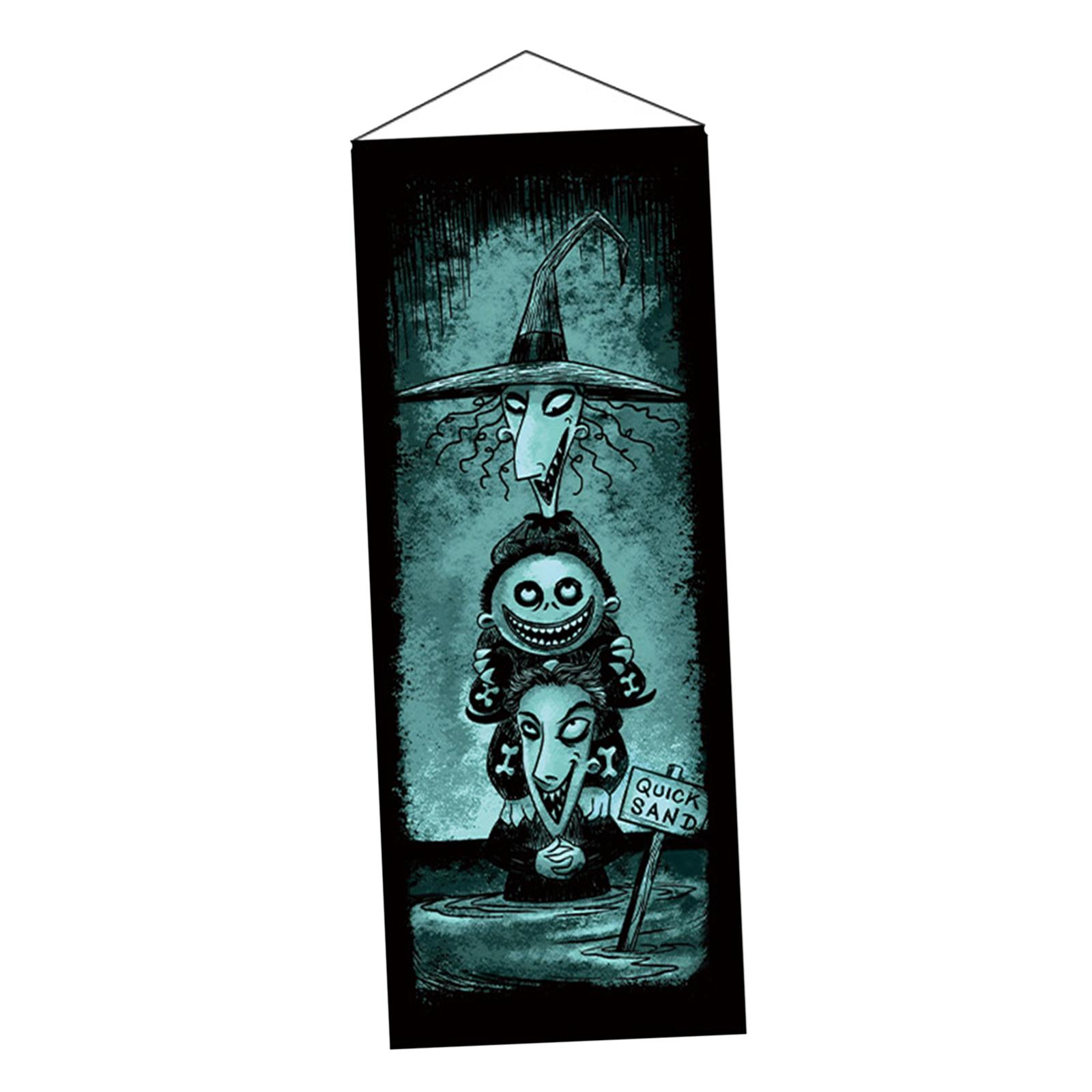 Halloween Poster Wall Hanging Print Artwork for Festival Indoor Outdoor Style C