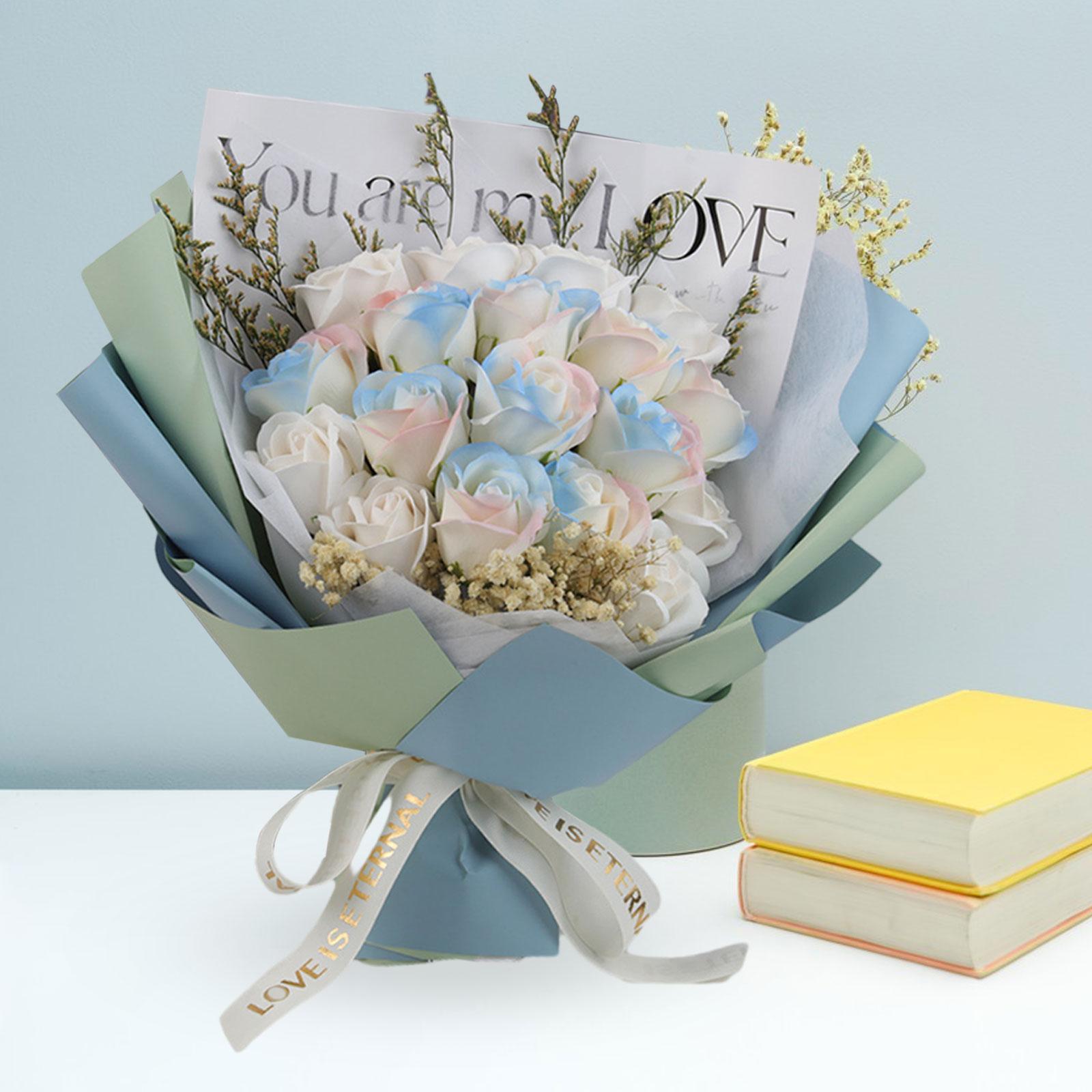 Valentines Day Artificial Flowers Flower Bouquet for Spring Birthday Office