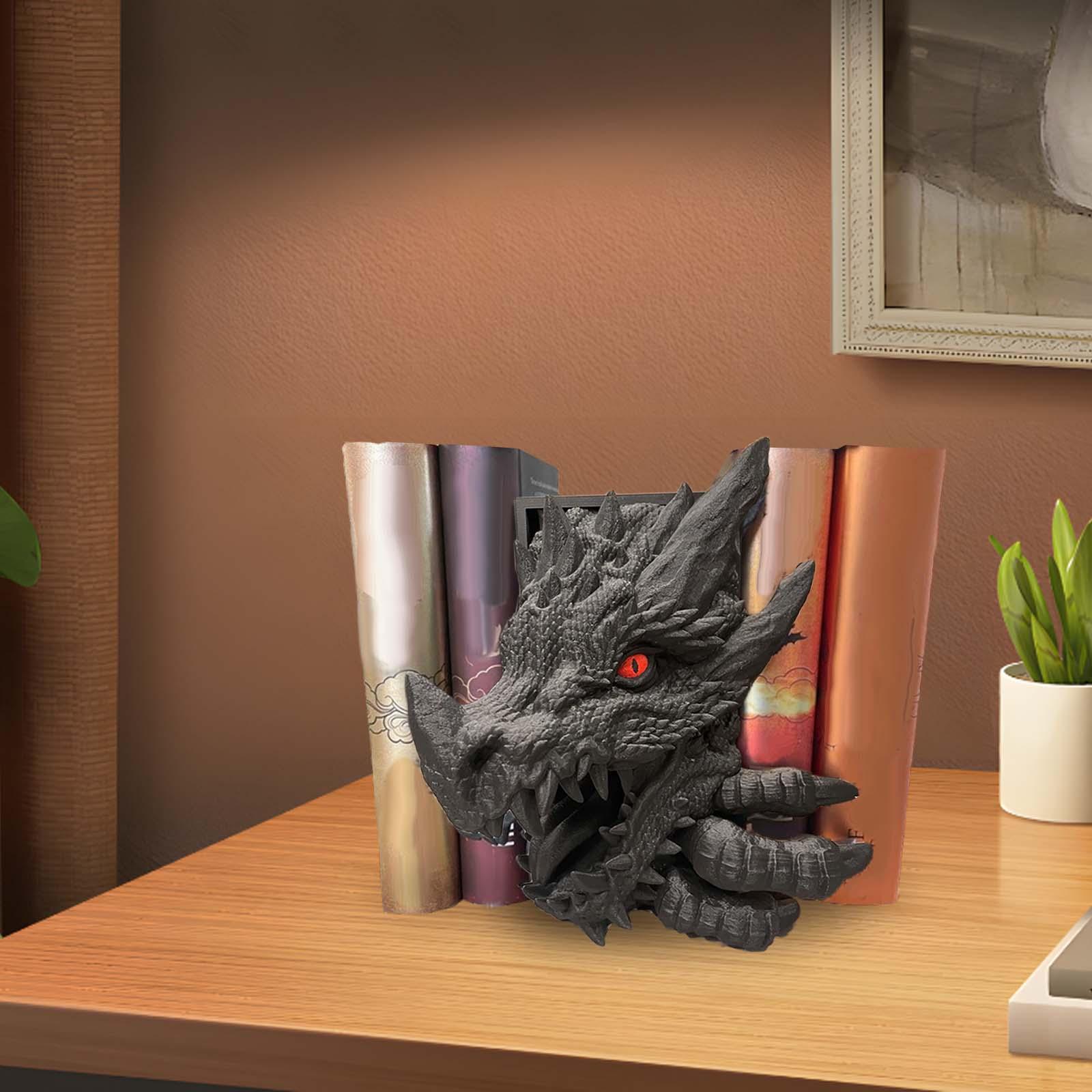 Dragon Statue Bookend Creative Desktop Ornament for Bookshelf Office Shelves