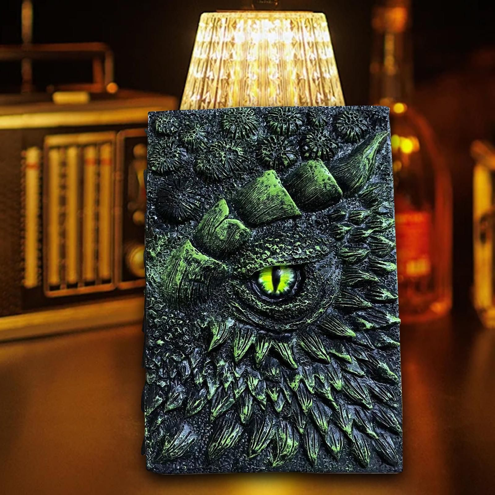 3D Dragon Eye Embossed Journal Crafts Daily Notepad Dragon Sculpture Journal Green