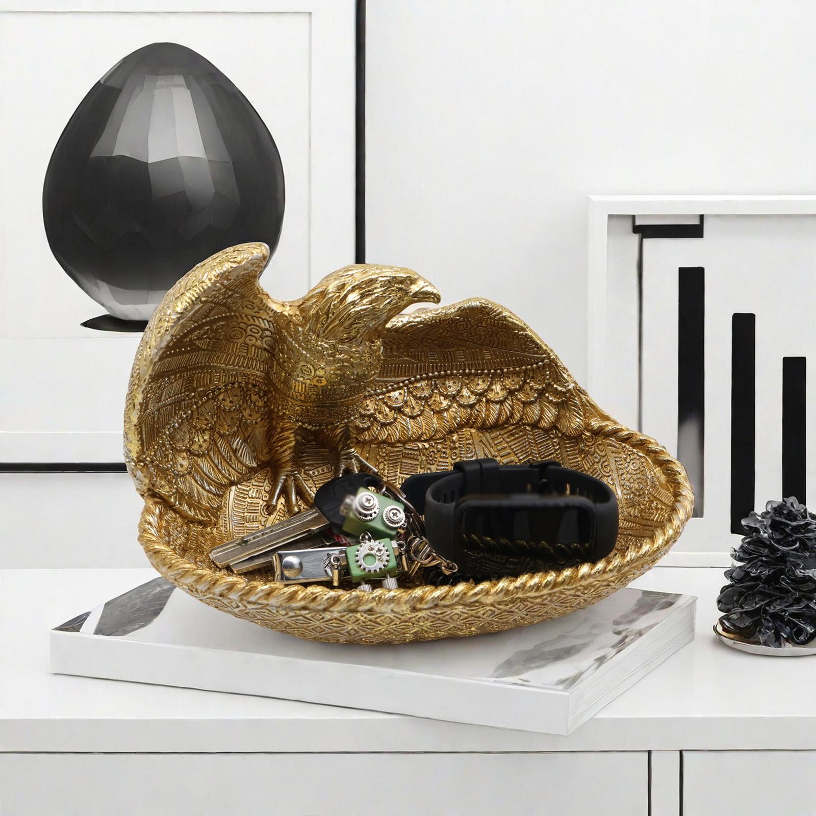 Animal Figurine Tray Multifunctional Resin Ornament Eagle Statue Storage Box