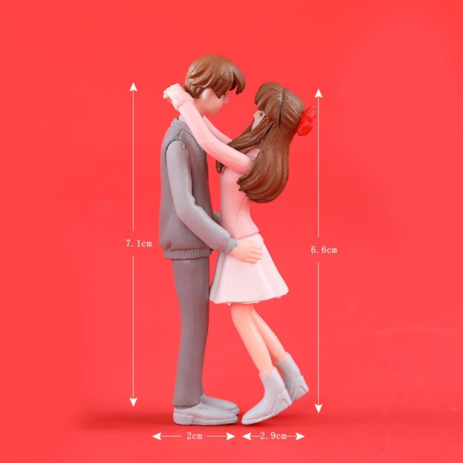 Lover Figurine Bookshelf Bedroom Wedding Romantic Couple Figurine pink