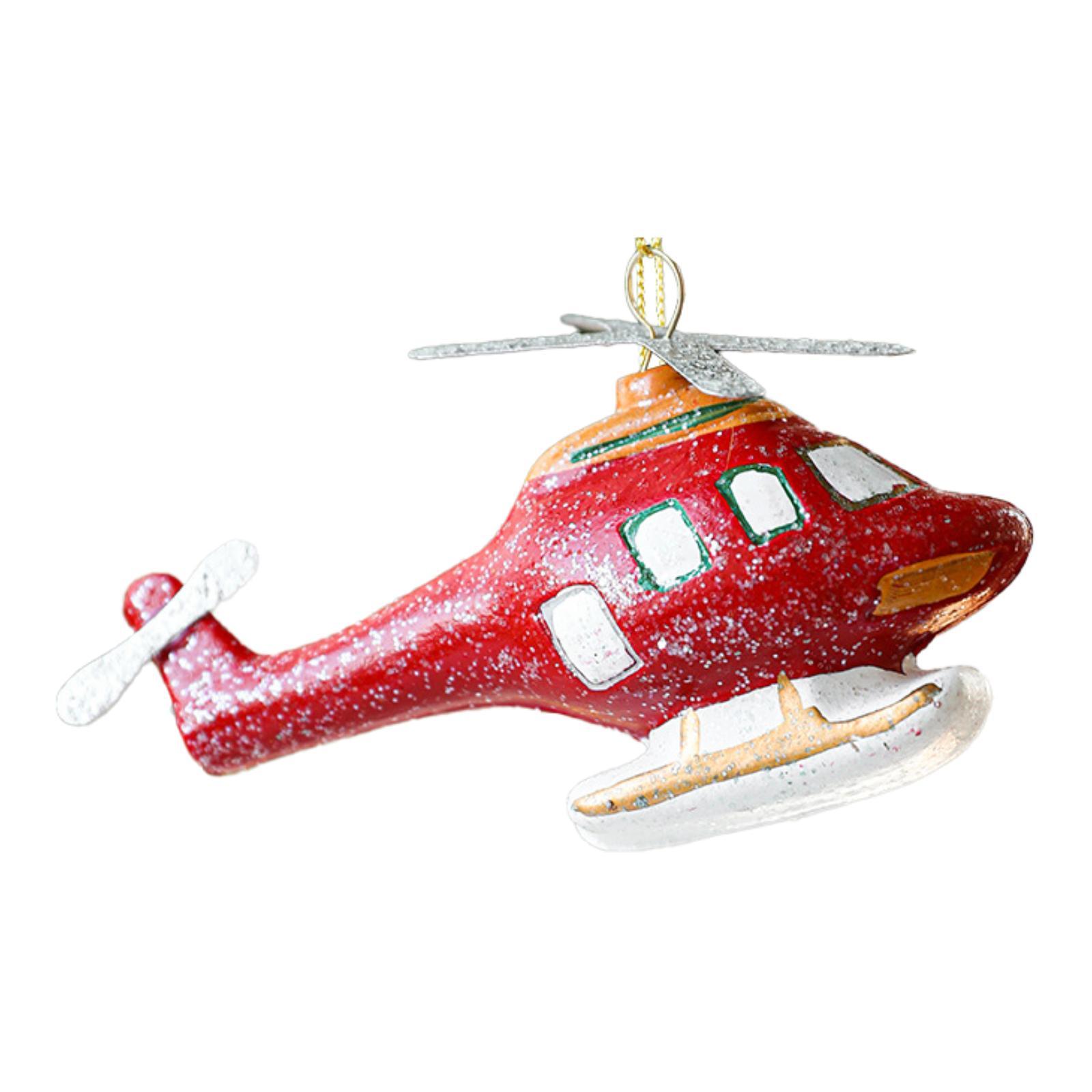 Christmas Tree Ornament Red Helicopter