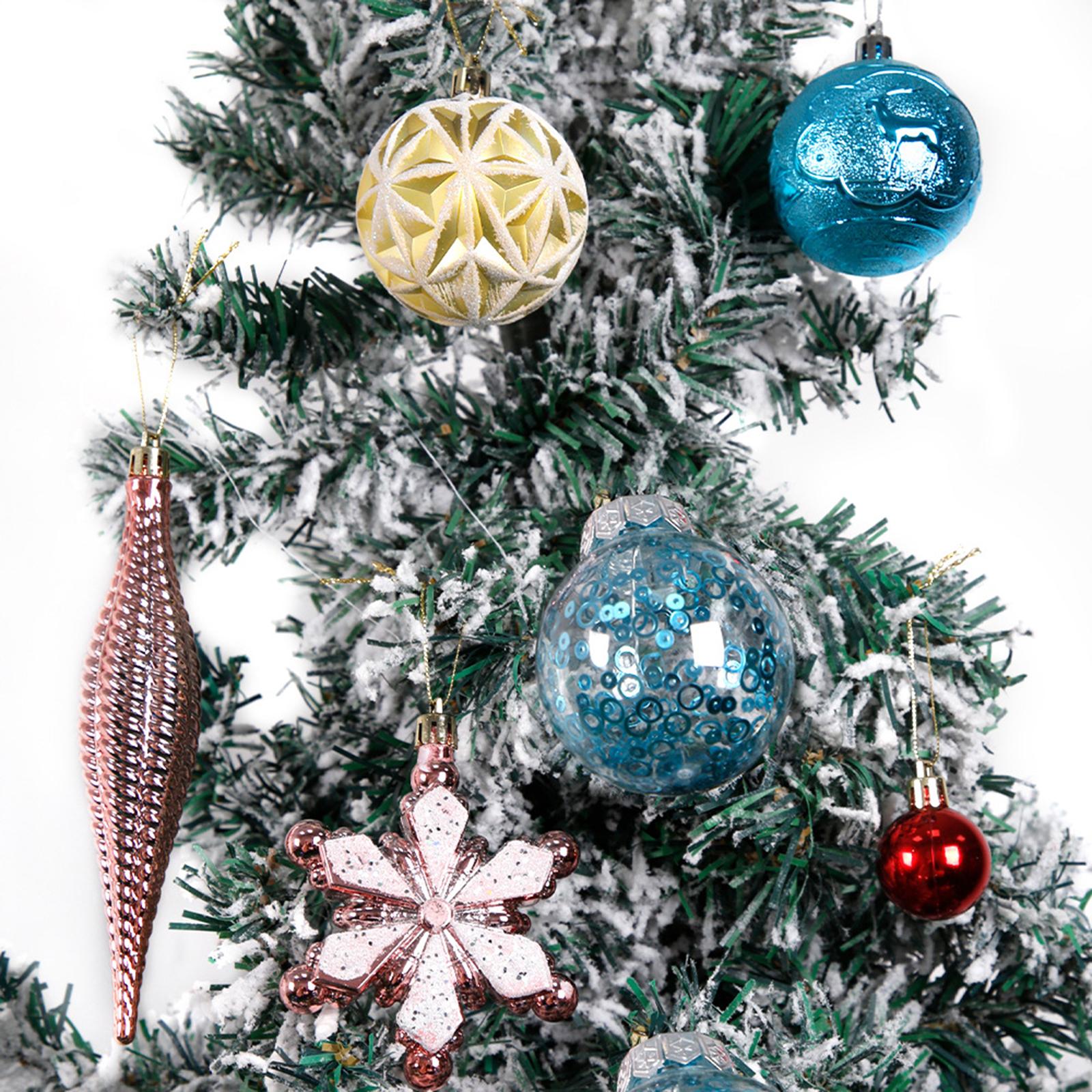 40Pcs Xmas Small Pendants Hanging Shatterproof for Party Holiday Celebration silver