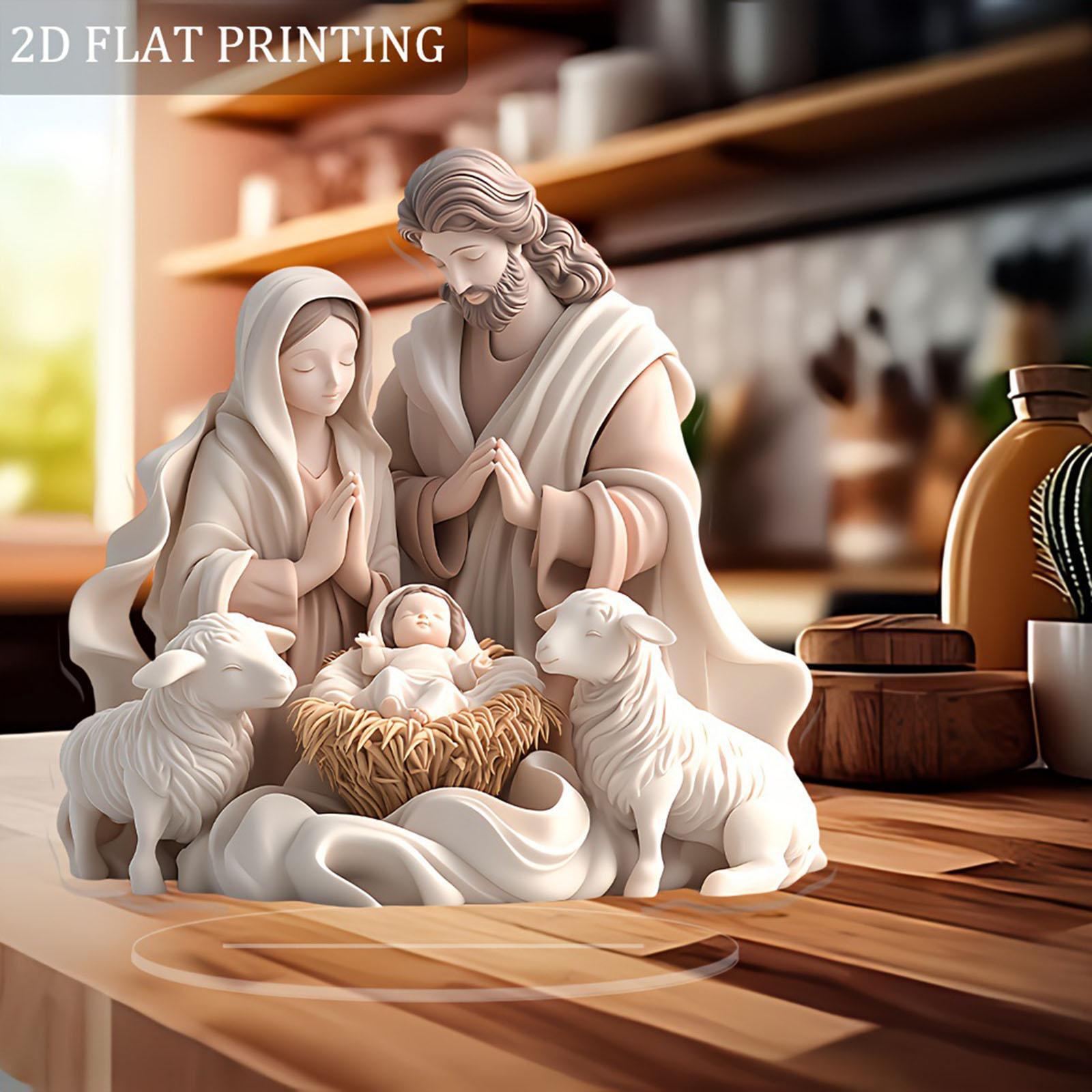 Christmas Nativity Scene Table Ornament Accessories 2D Flat Acrylic Figurine