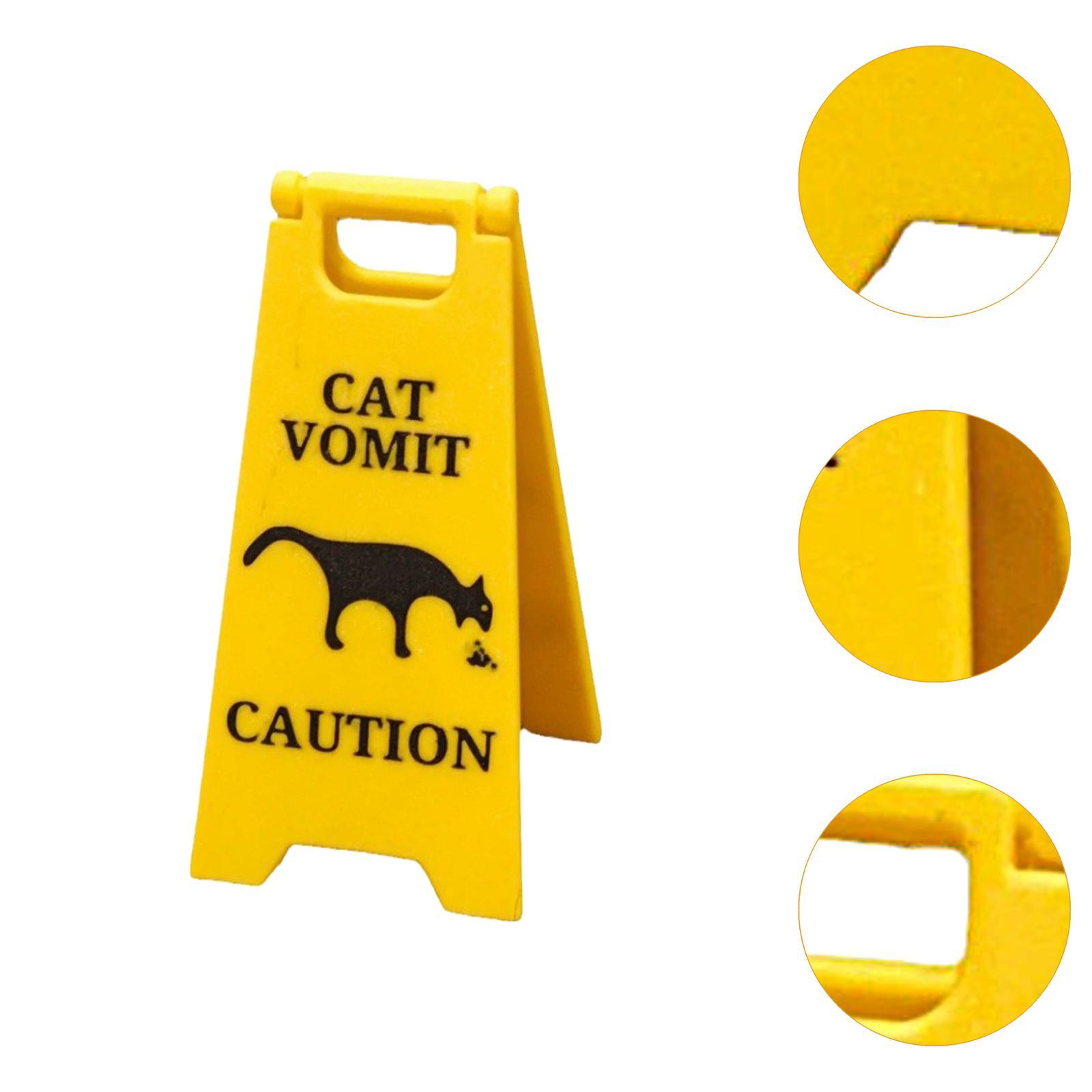 Cat Vomiting Sign Ornament Funny Cat Themed Ornament Statue Desktop Ornament