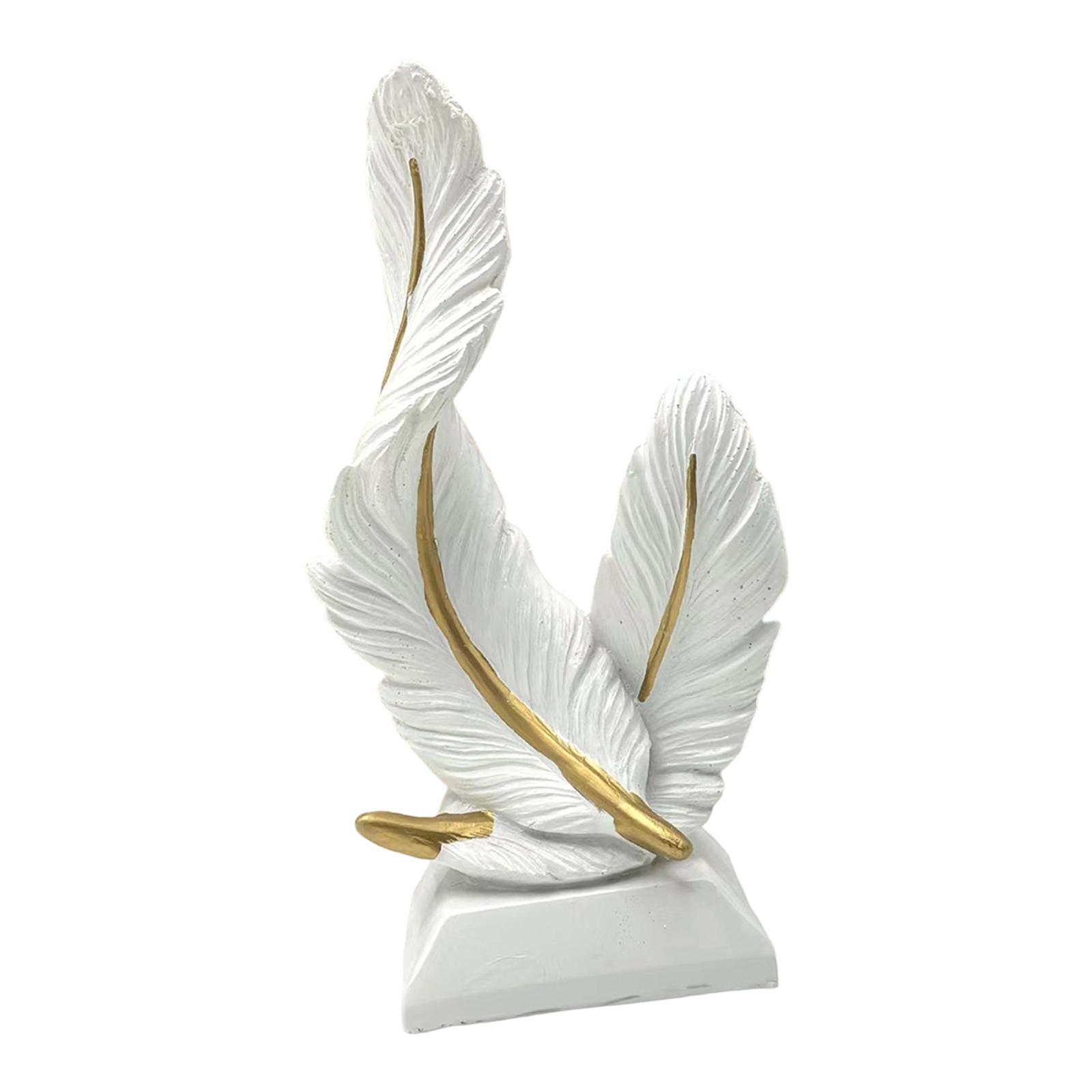 Double Feather Statue White