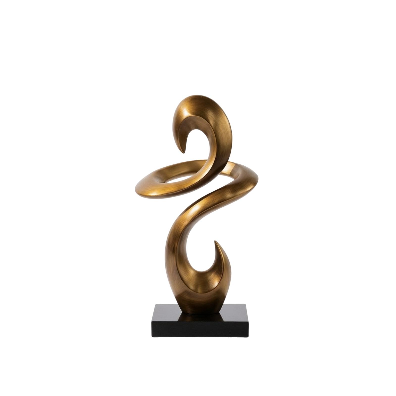 Geometric Sculpture Abstract Tabletop Sculpture Gold Decorative Ornament for Homeowners, Art Collectors, Living Room, Entryway, Hotel Reception Area