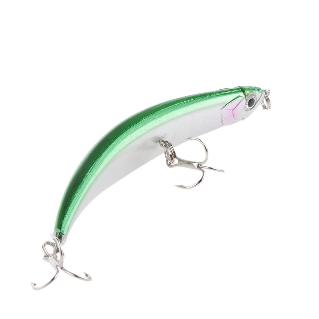 Saltwater 11cm Topwater Fishing Lures Baits Treble Hooks Crankbait Green