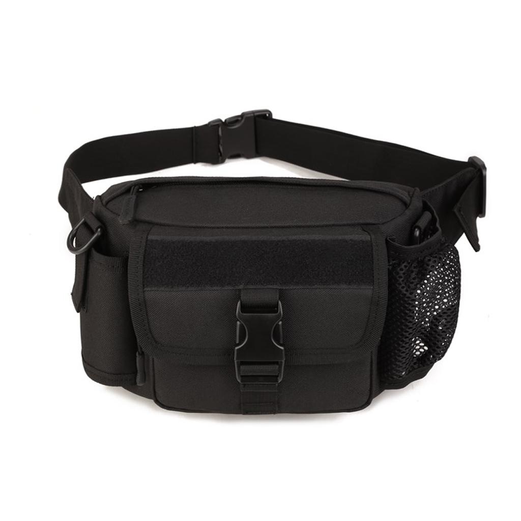 Outdoor Cycling Military Waist Pack Molle Shoulder Bag Black