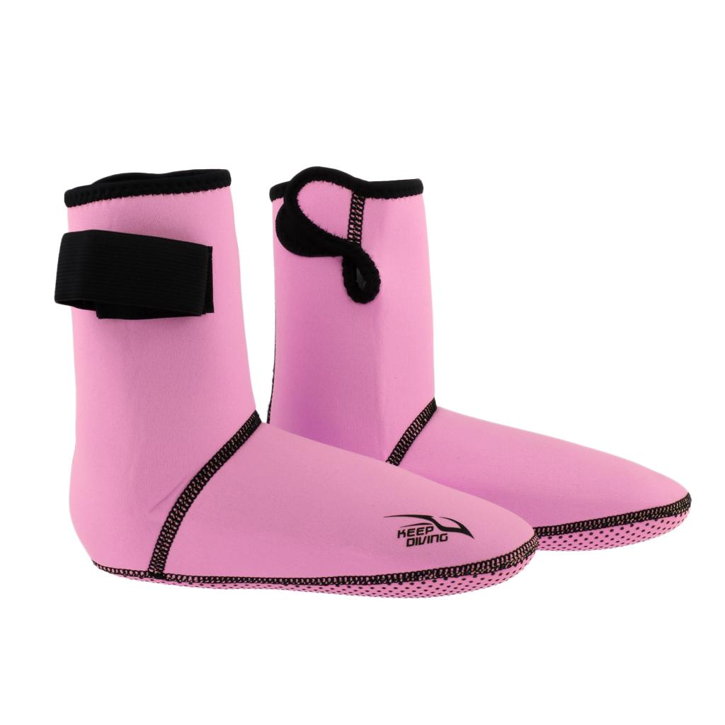 3mm Neoprene Snorkeling Shoes Diving Socks Water Beach Boots  S Pink