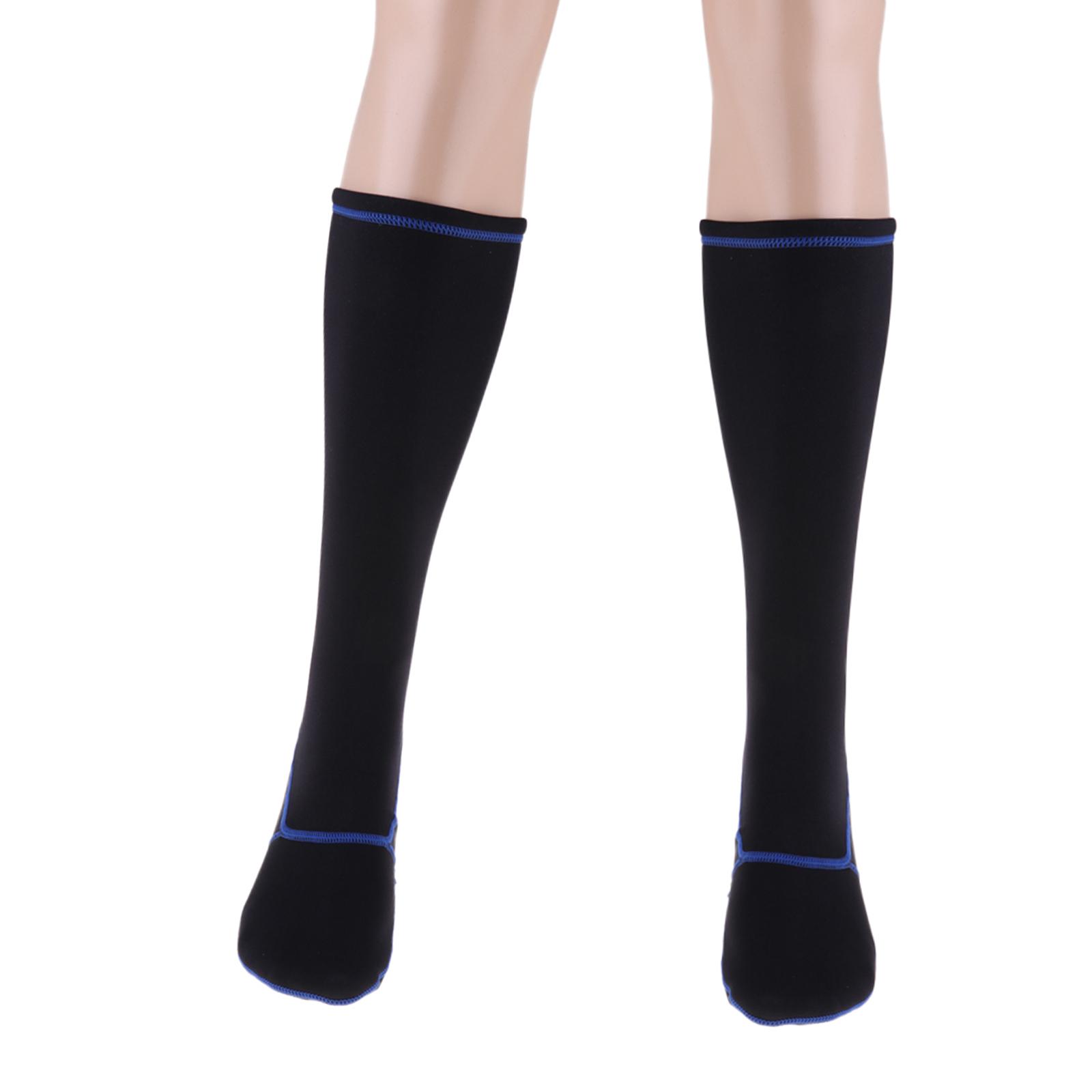 3MM Neoprene Diving Socks Stockings Snorkeling Boots Shoes  black blue L