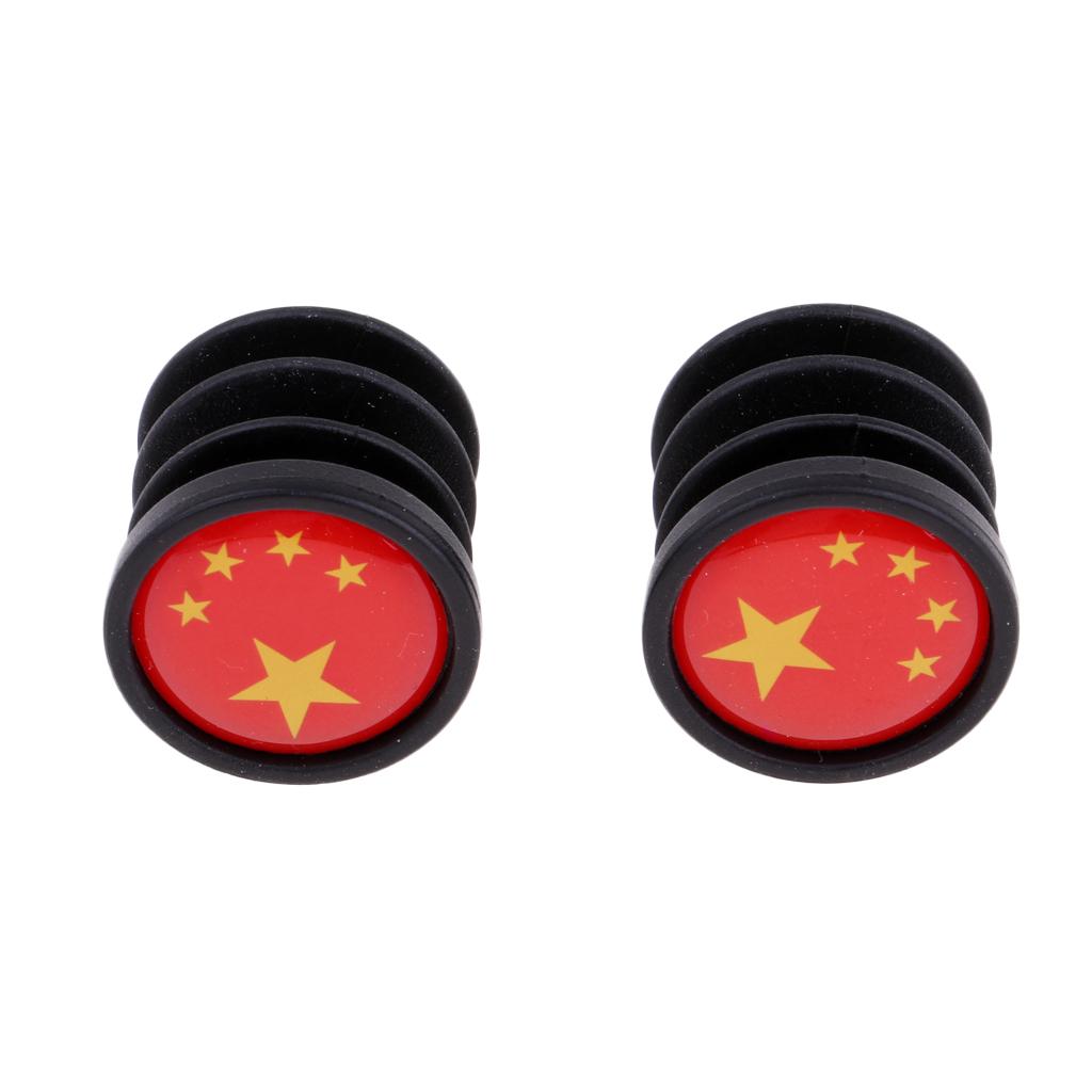 1 Pair National Flag Handlebar End Plugs For Mountain Road Bike China