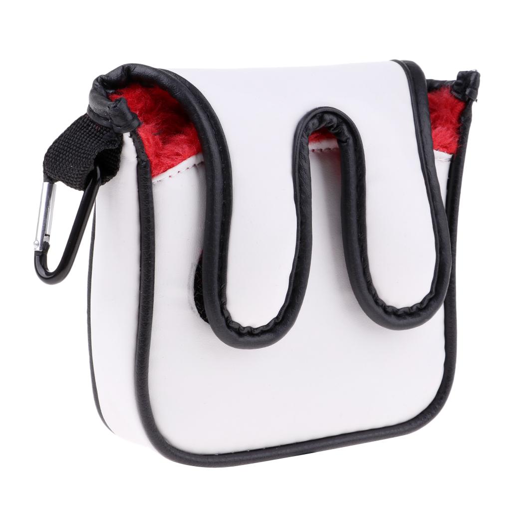 Premium Square Golf Mallet Putter Head Cover Club Protector Headcover Red