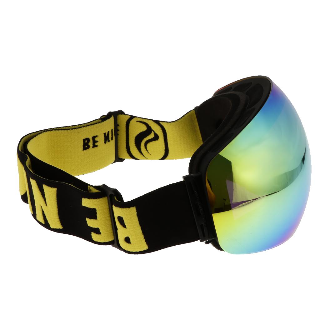 Snowboard Snowmobile Pro Ski Snow Goggles Anti Fog UV Double-Lens Black