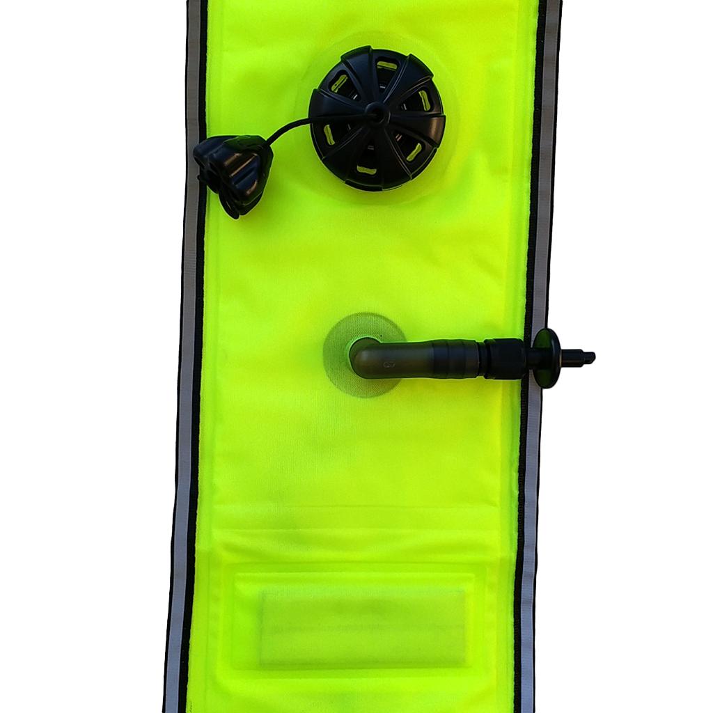 Scuba Diving Surface Marker Buoy SMB Underwater Safety Buoy Fluo Yellow 4FT