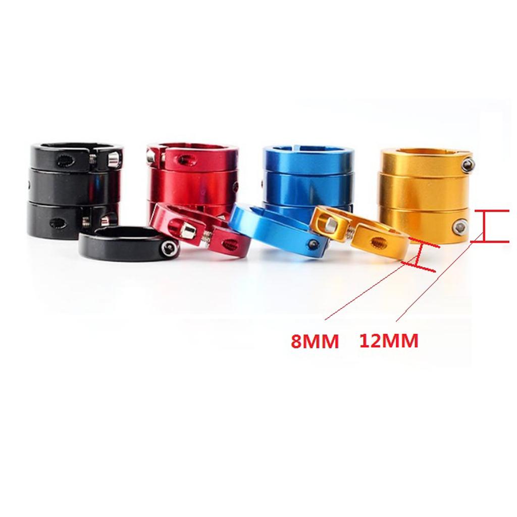 2x2pcs  Alloy Bike Handlebar Grip Lock Ring End Locking Ring Blue 8mm