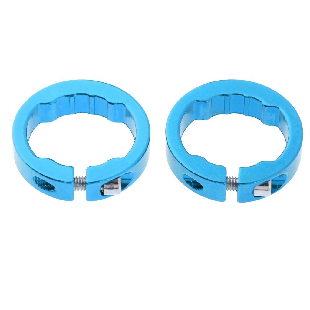 2pcs  Alloy Bike Handlebar Grip Lock Ring End Locking Ring Blue 8mm