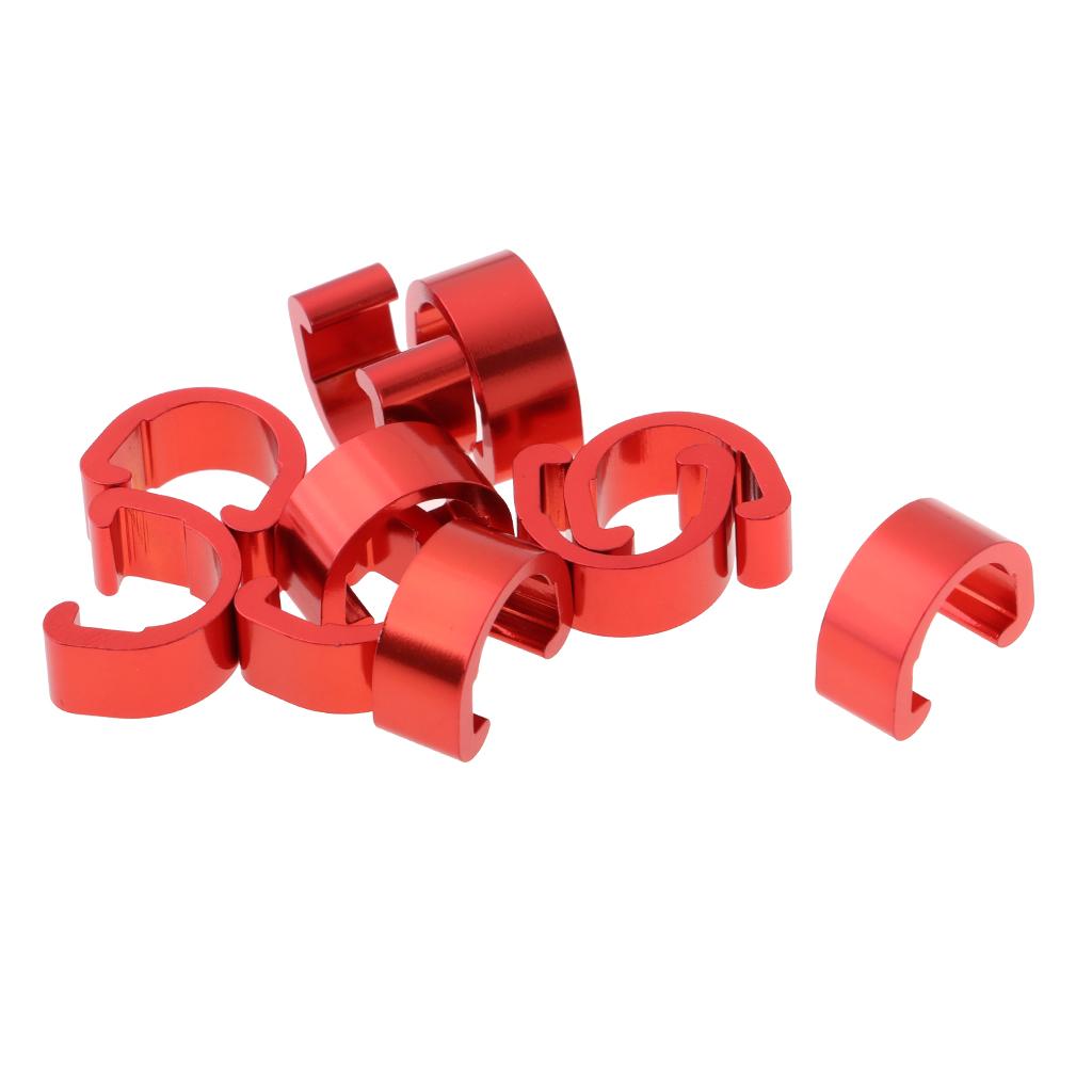 2x10Pcs Cycling Bike Cable C-Clips Buckles Housing Hose Guides Ties Red