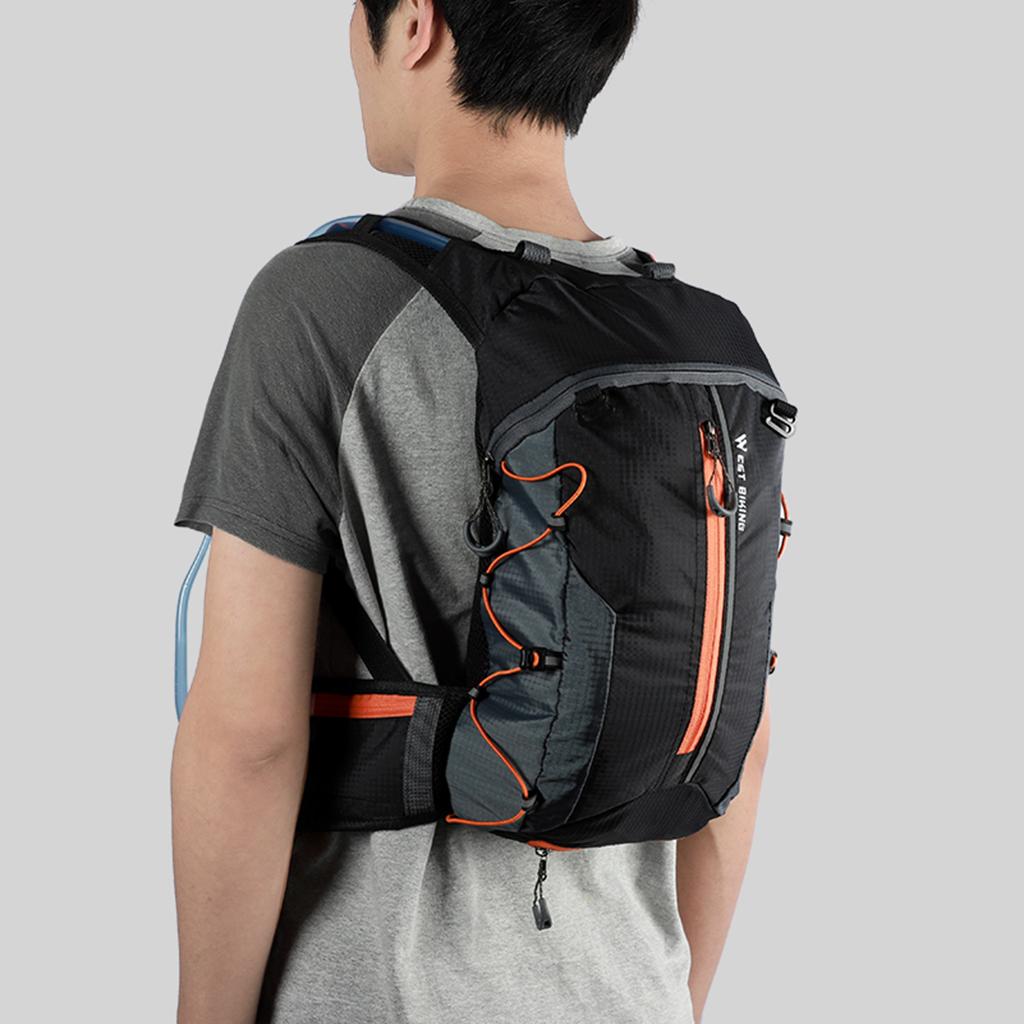 Mountain Bike Cycling Backpack Outdoor Sports Rucksack Black+Orange