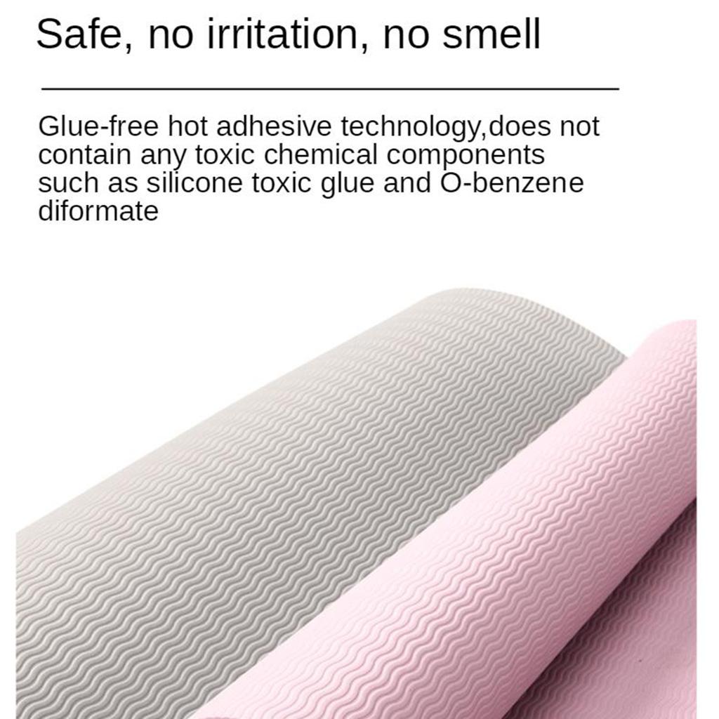 6mm Household Home Exercise Yoga Mat Extended Skid Fitness Rubber  Pink